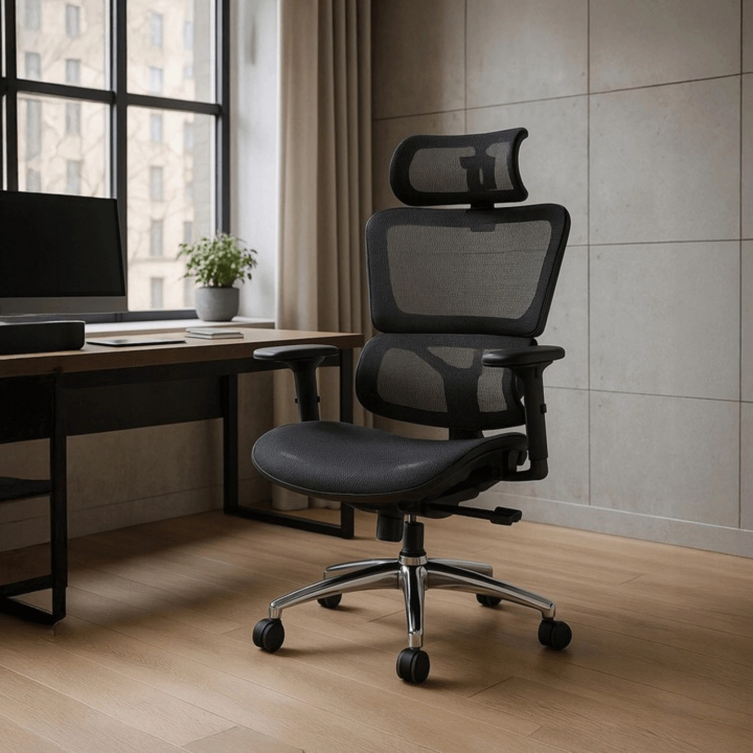 Ergonomické otočné kreslo ROYAL, čierne