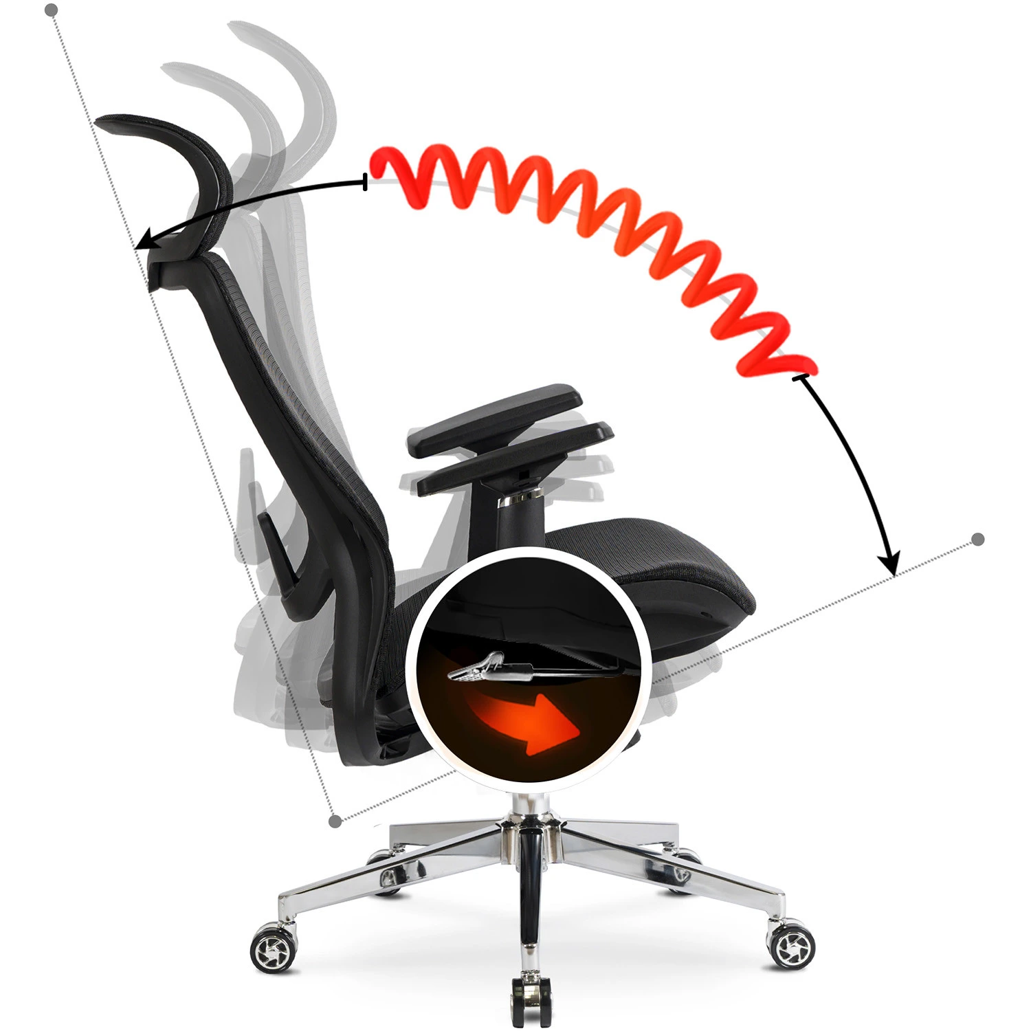 Ergonomické otočné kreslo LITOS, čierne