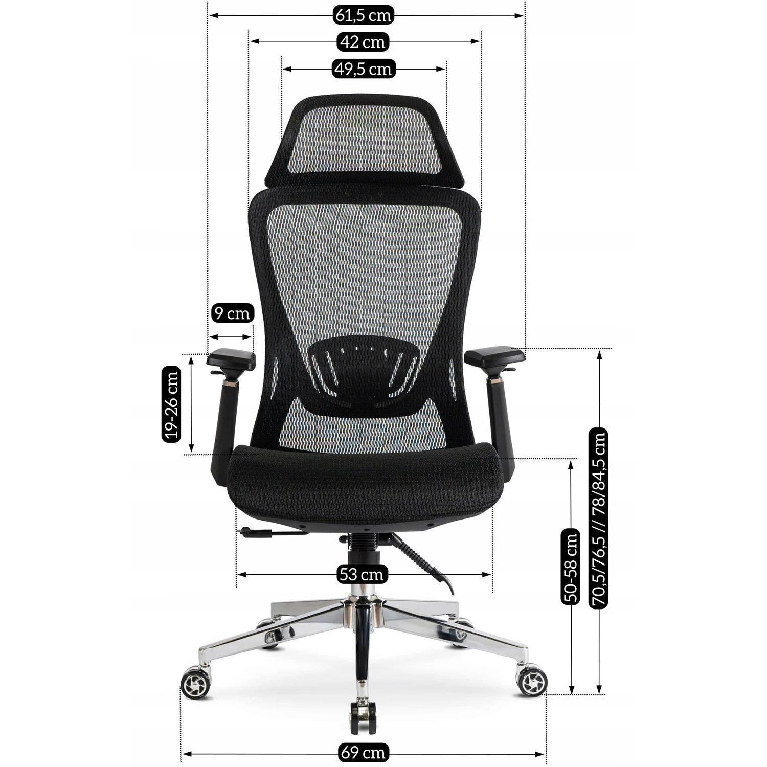 Ergonomické otočné kreslo LITOS, čierne