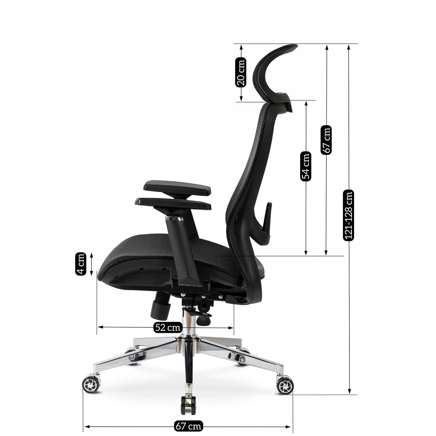 Ergonomické otočné kreslo LITOS, čierne
