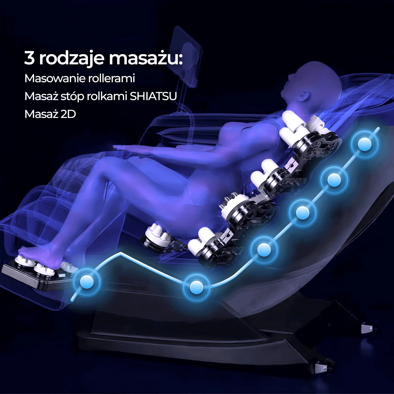 Masážne kreslo VX MAX, čierne, ekokoža