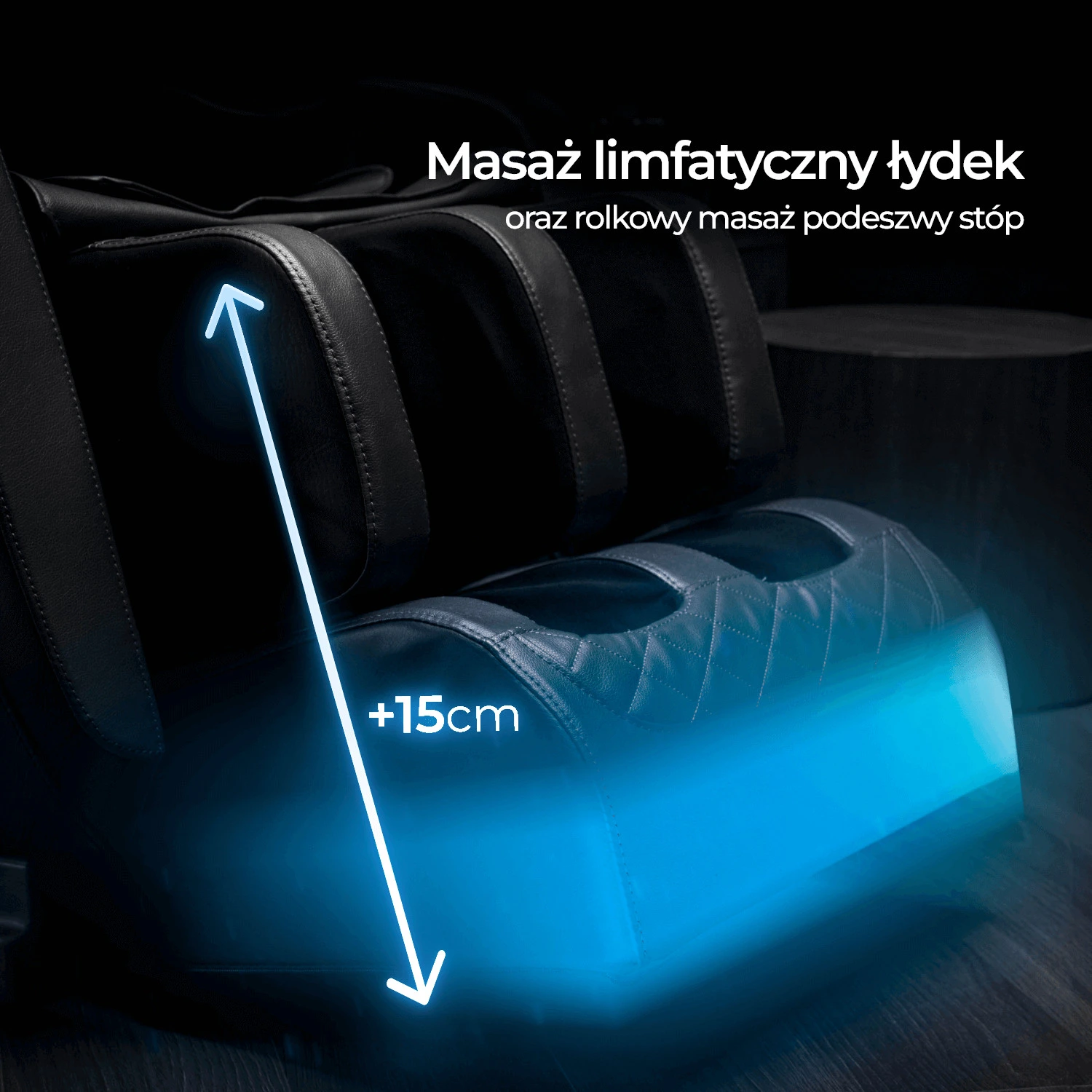 Masážne kreslo VX MAX, čierne, ekokoža