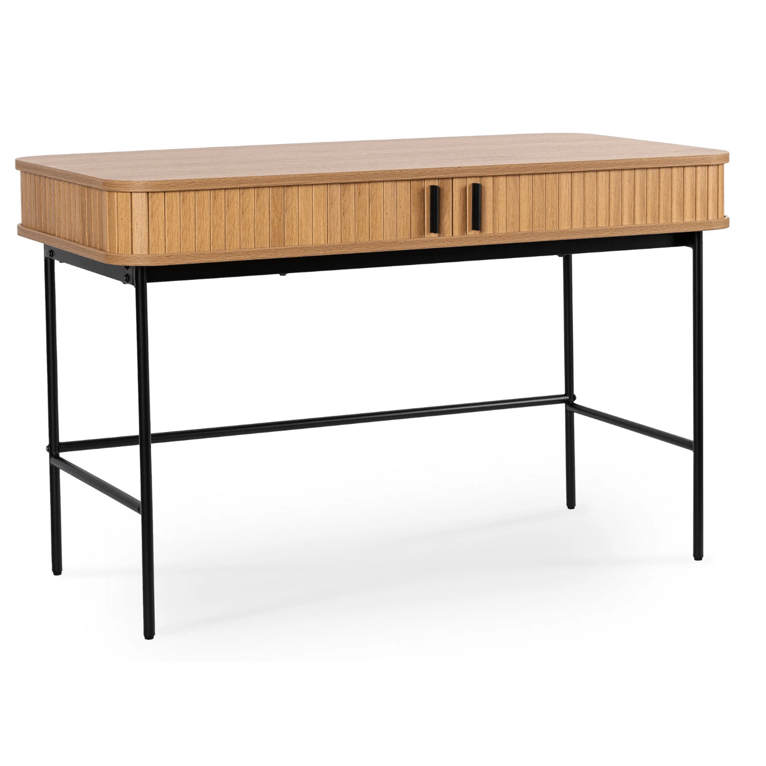 Ryhovaný písací stôl TRISH 120 cm, dub
