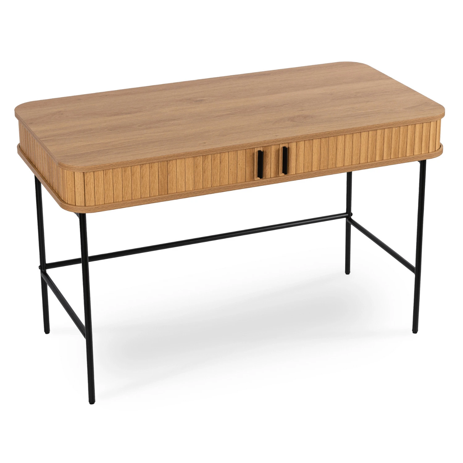 Ryhovaný písací stôl TRISH 120 cm, dub