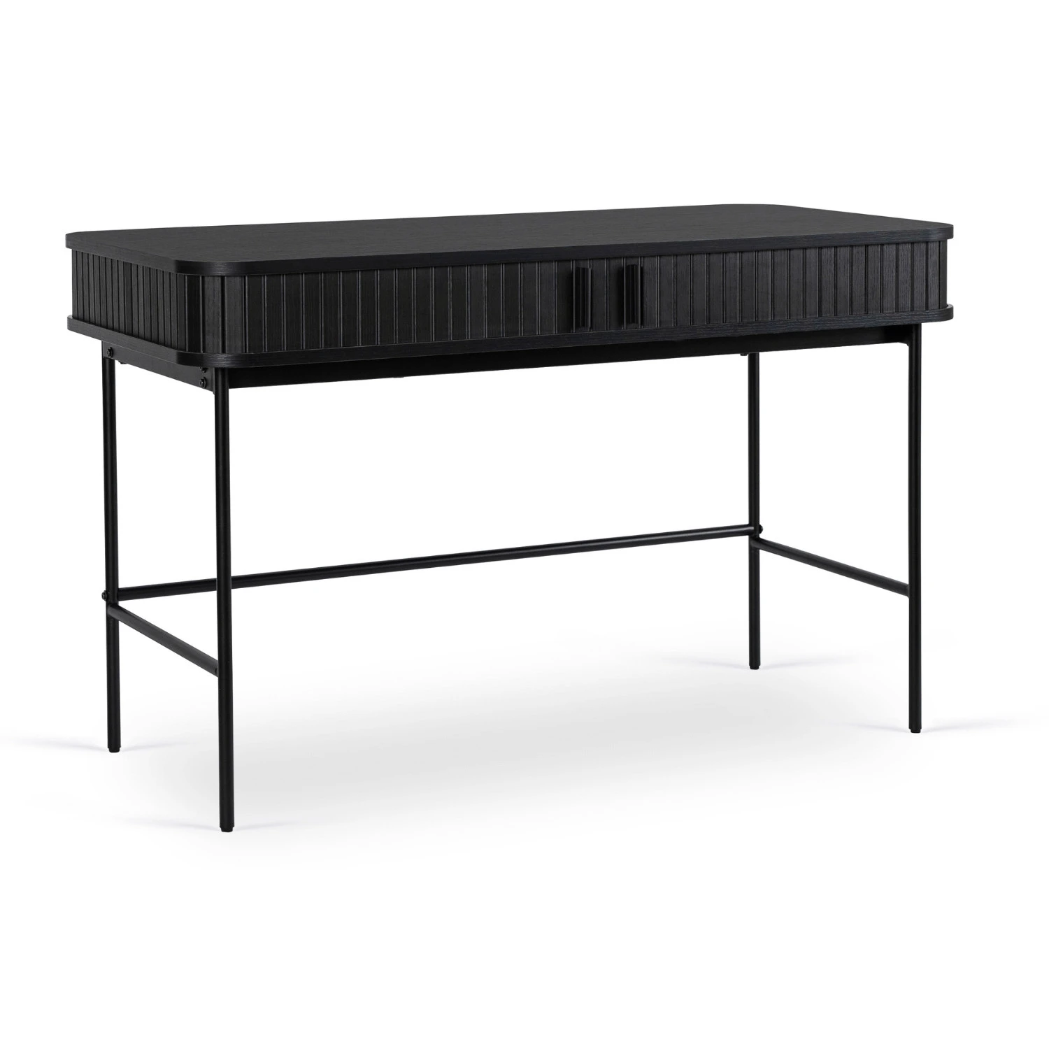 Ryhovaný písací stôl TRISH 120 cm, čierny