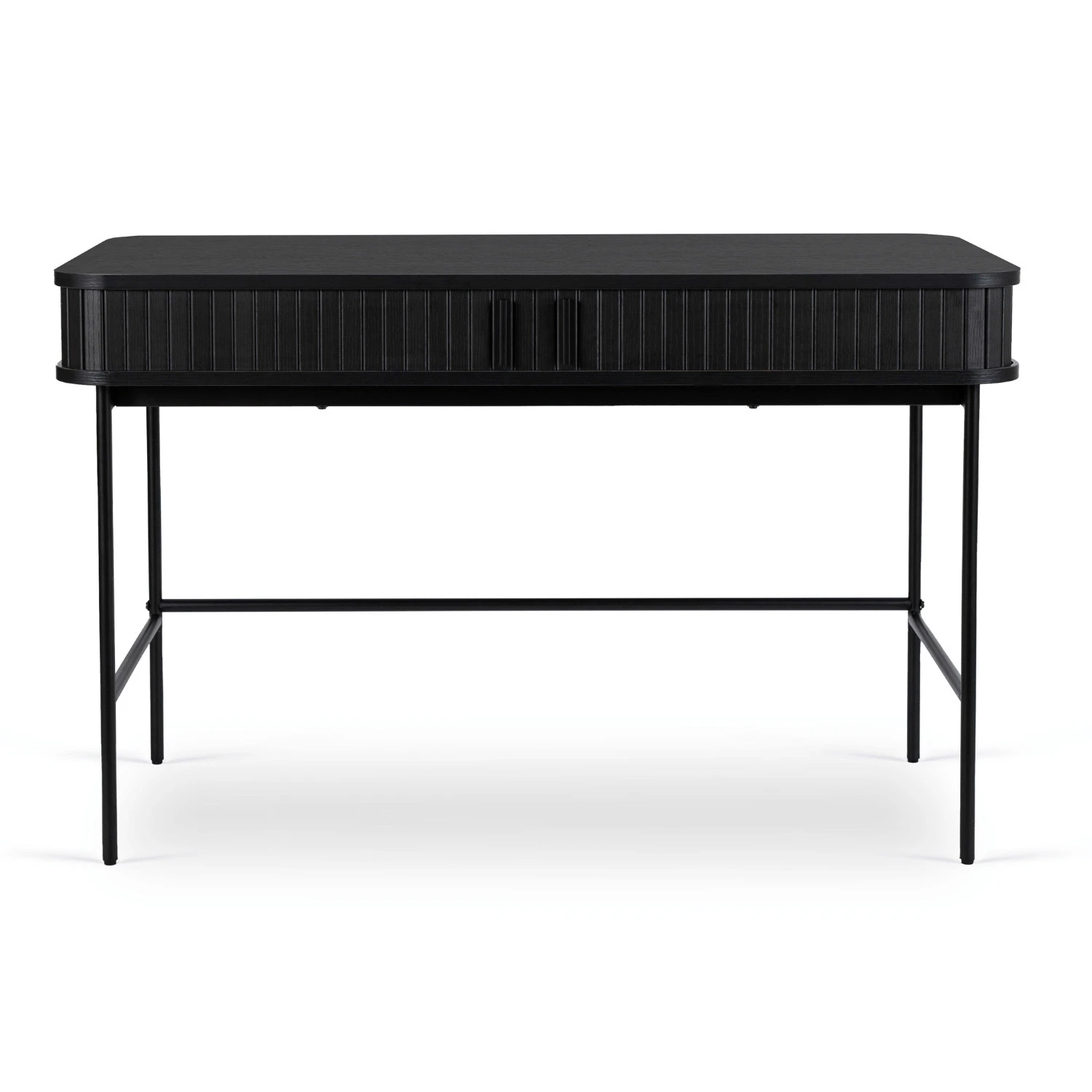 Ryhovaný písací stôl TRISH 120 cm, čierny