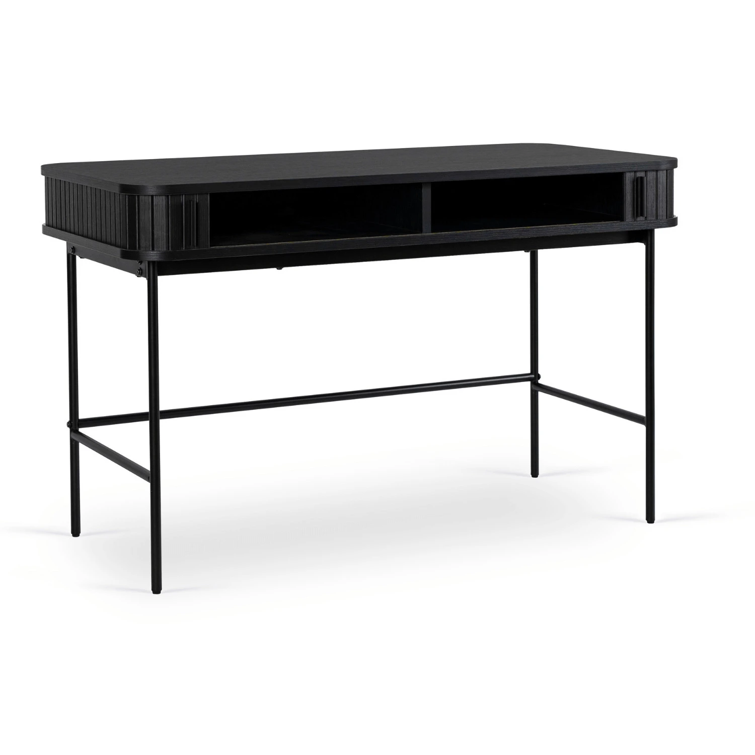 Ryhovaný písací stôl TRISH 120 cm, čierny