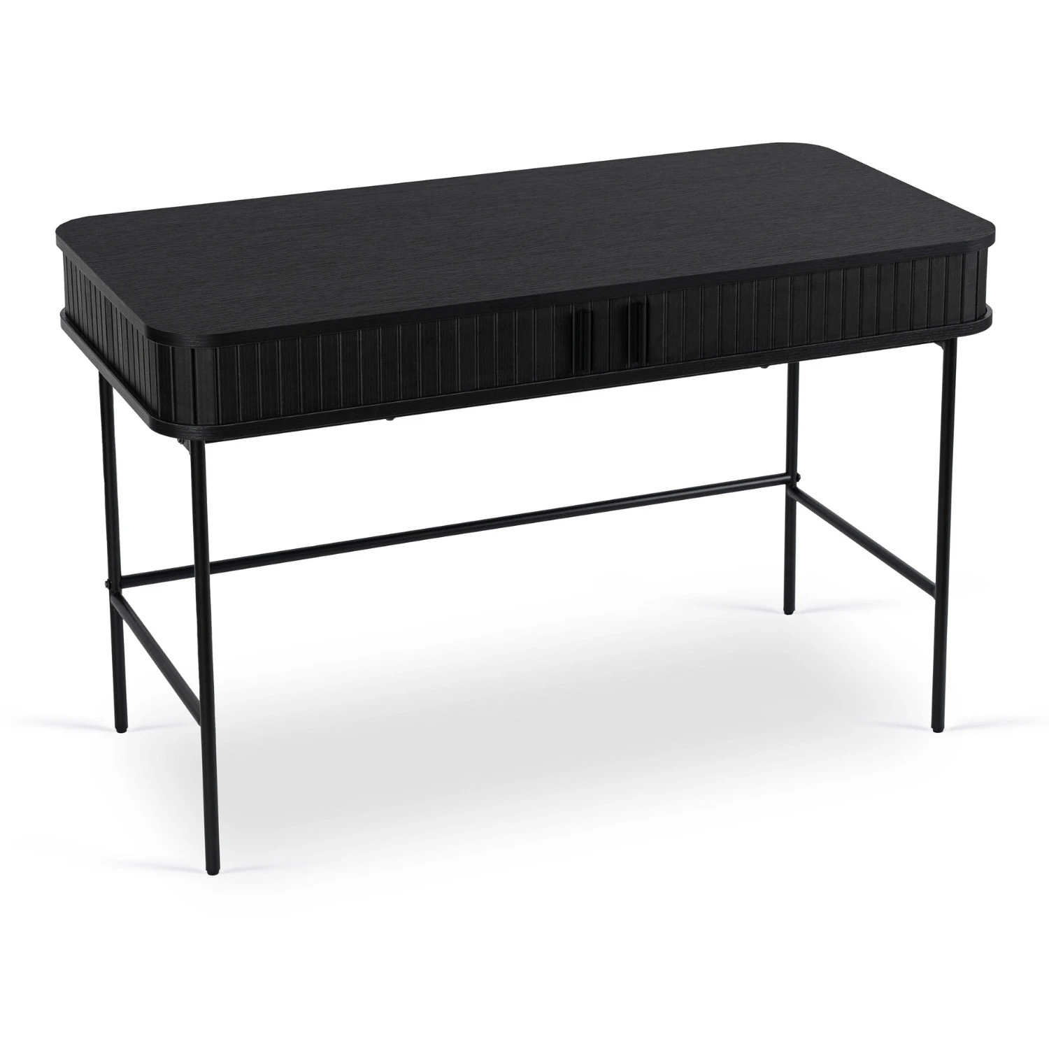 Ryhovaný písací stôl TRISH 120 cm, čierny