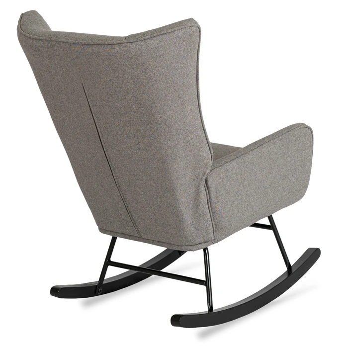 Fotel Bujany Uszak JACKSON Szary/Czarny Nowoczesny