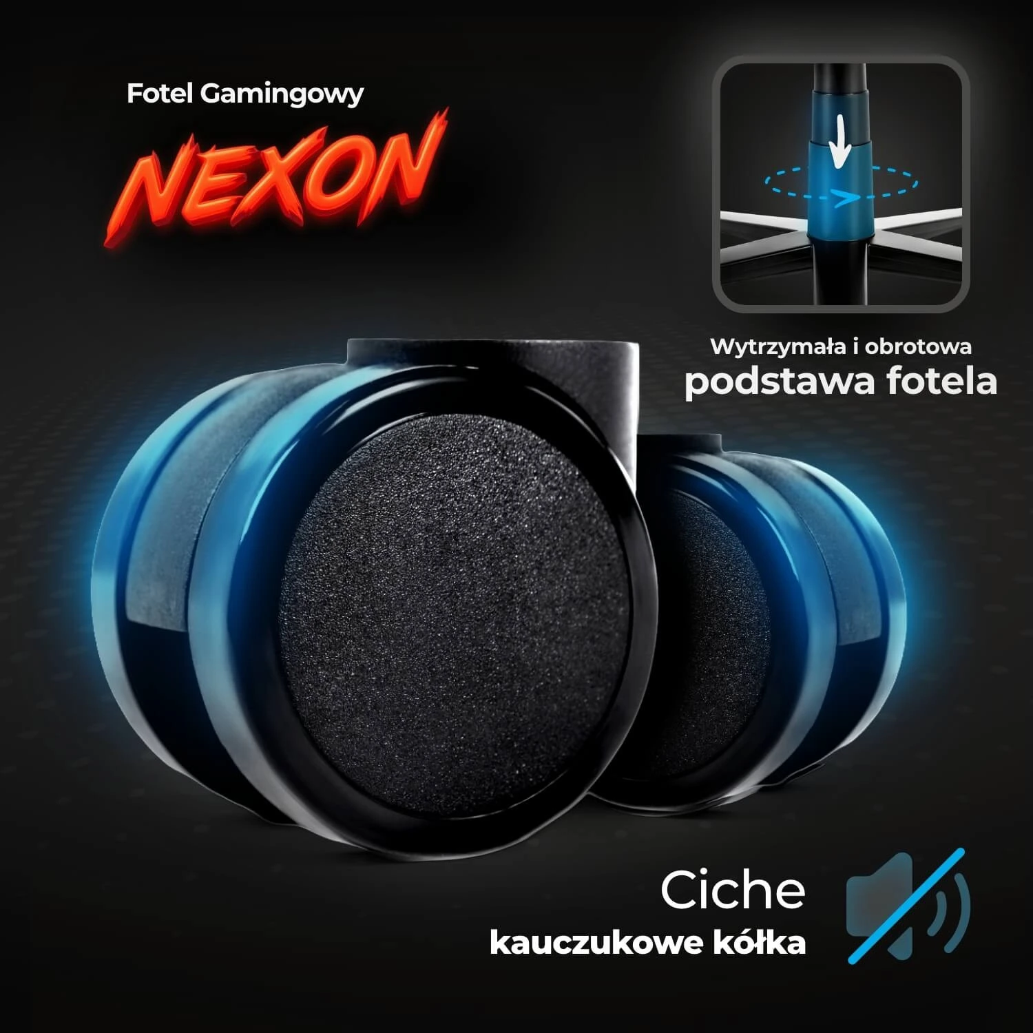 Otočné herné kreslo NEXON, červené