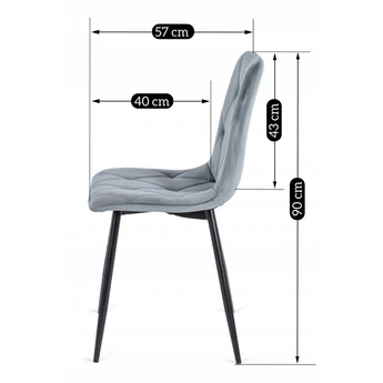 Zestaw Stół Okrągły Rozkładany HARRY 102-142 cm Dąb Craft/Czarny i 4 Krzesła Tapicerowane ROBIN Szare - obraz 18