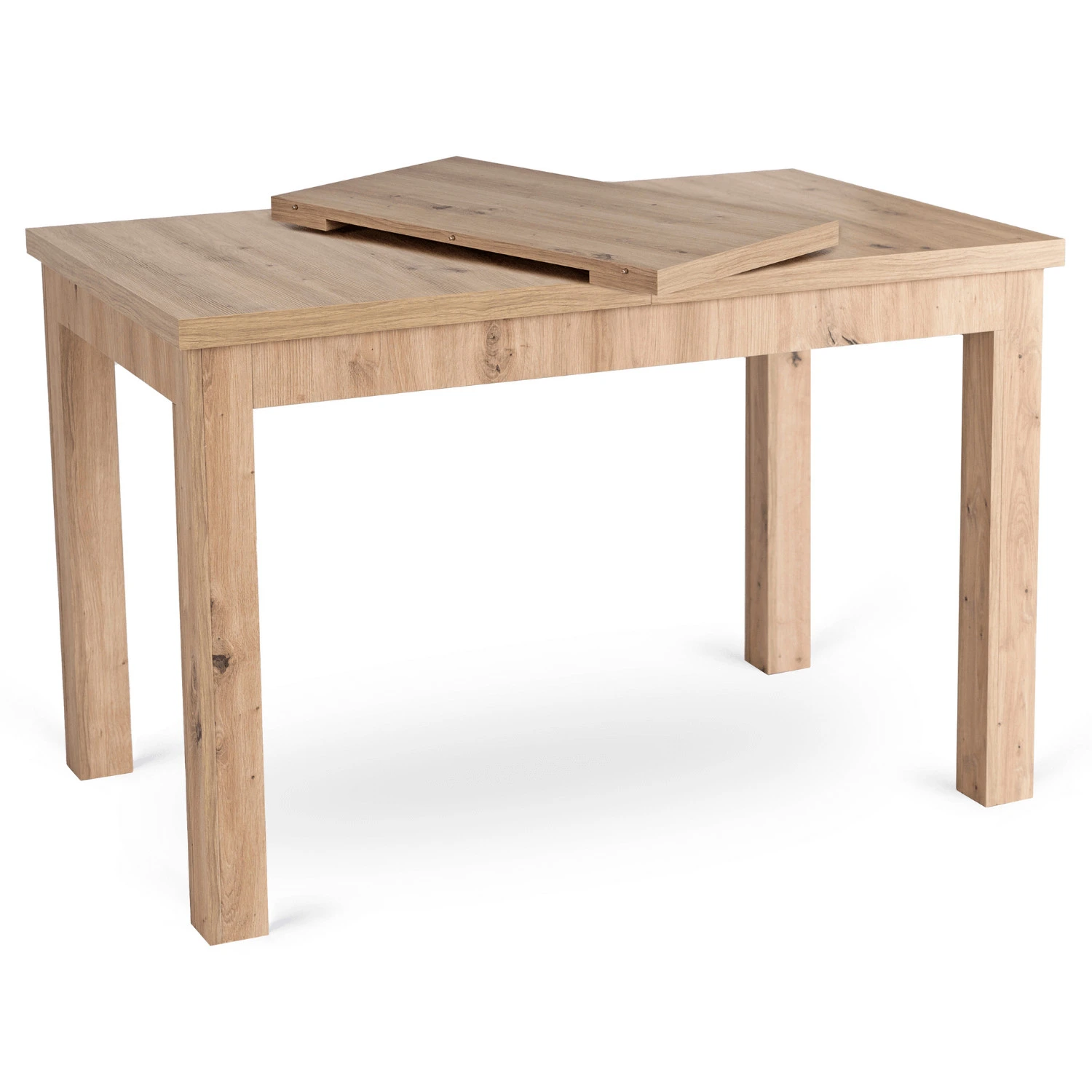 Rozkladací stôl SKUBI 120-160 cm, dub artisan