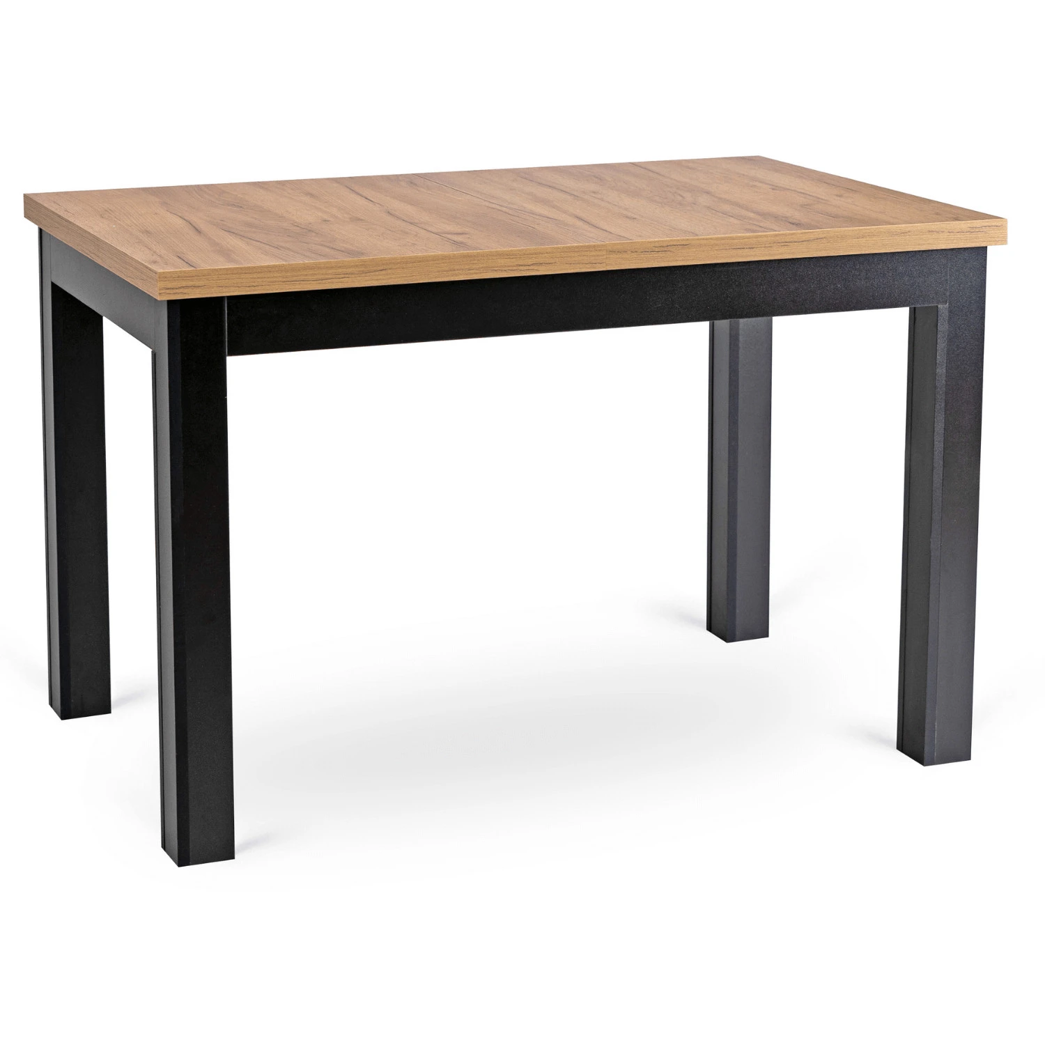 Rozkladací stôl SKUBI 120-160 cm, dub craft/čierny