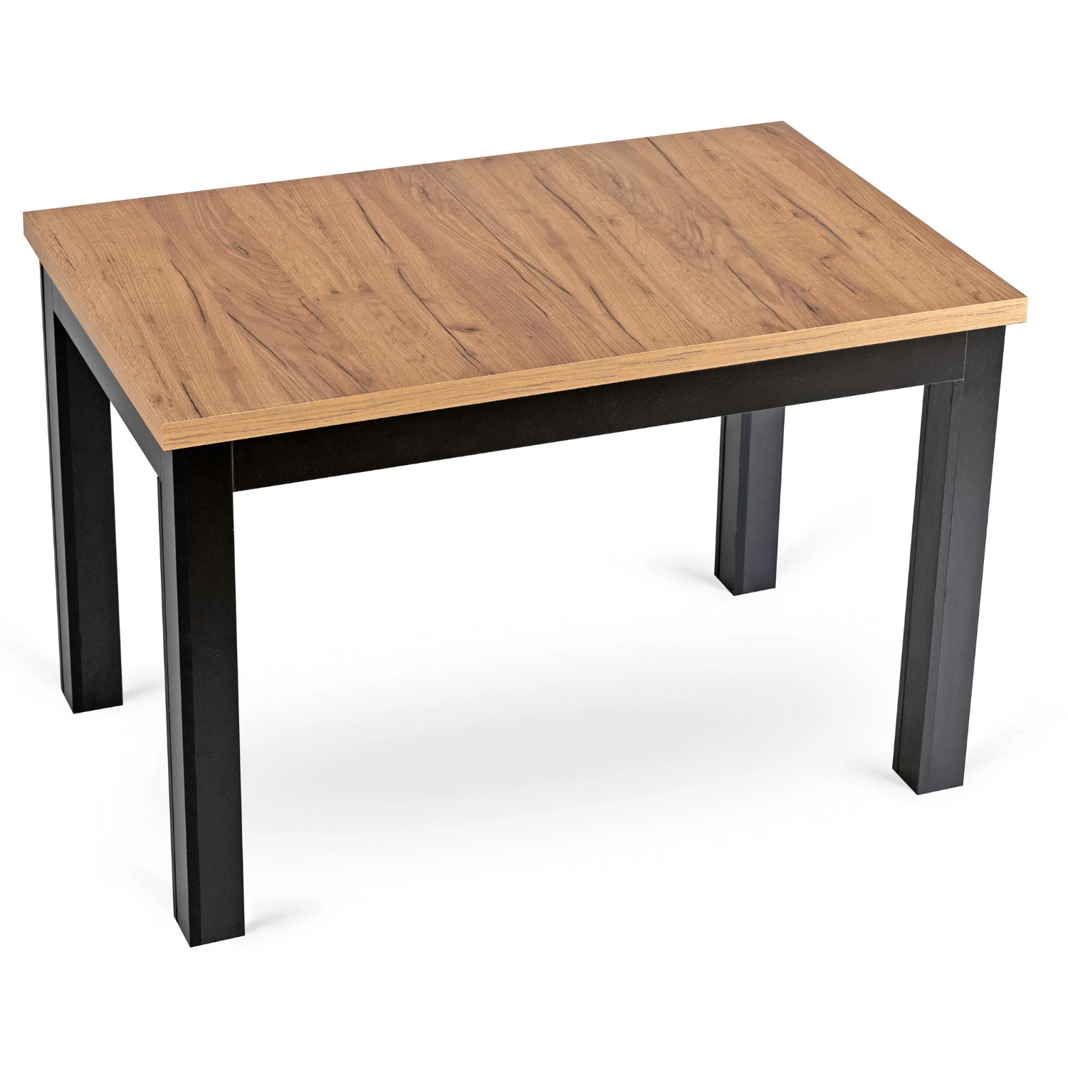 Rozkladací stôl SKUBI 120-160 cm, dub craft/čierny