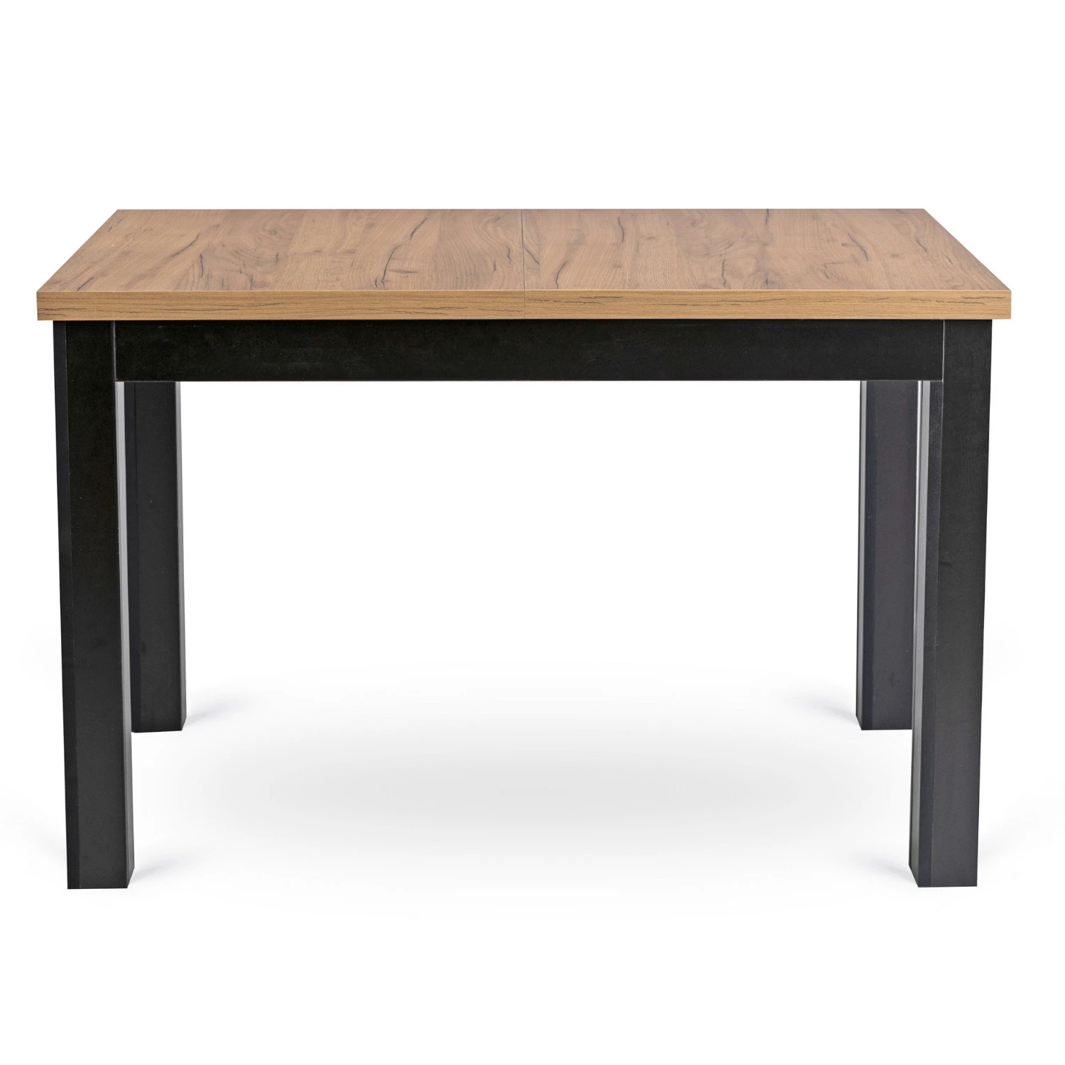 Rozkladací stôl SKUBI 120-160 cm, dub craft/čierny