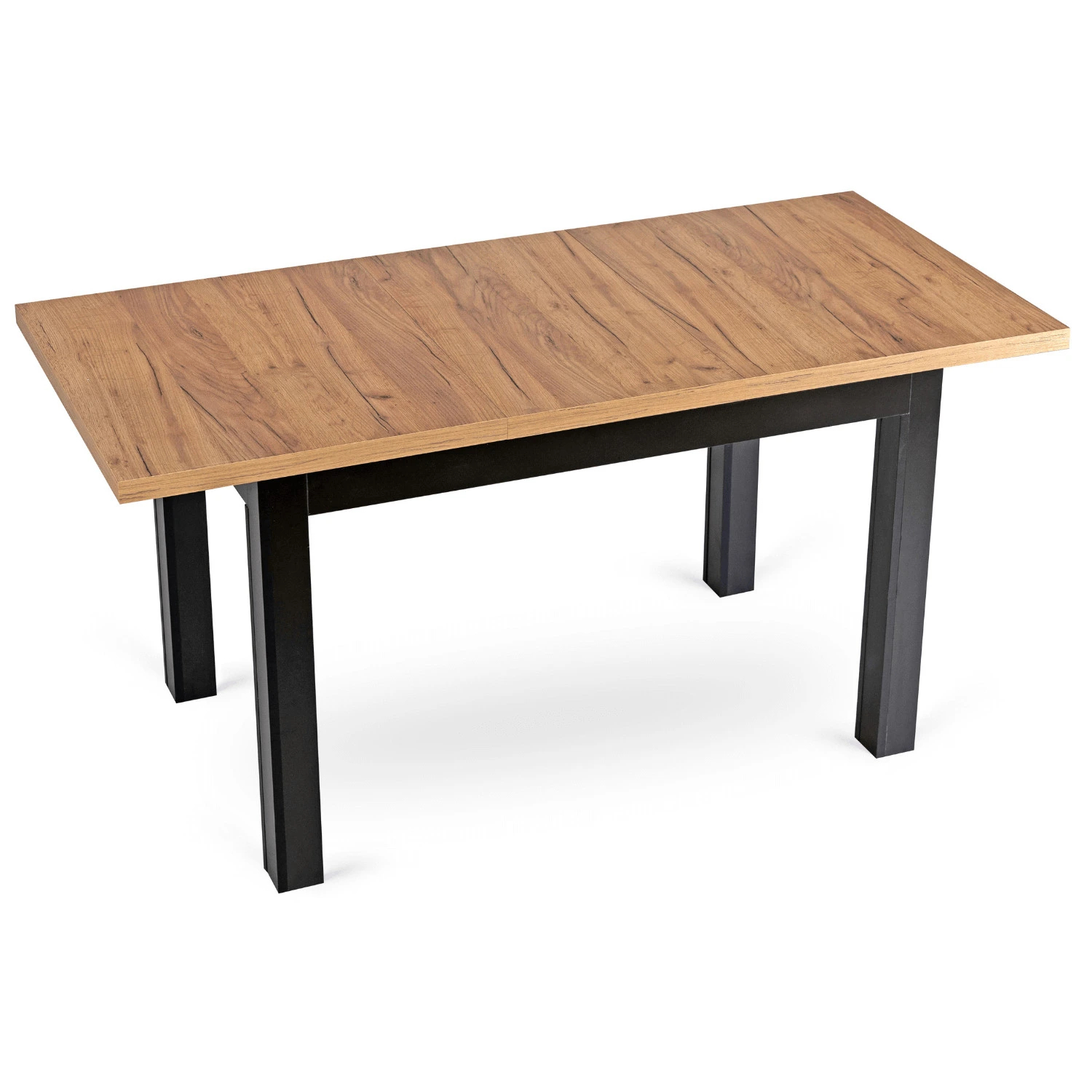 Rozkladací stôl SKUBI 120-160 cm, dub craft/čierny