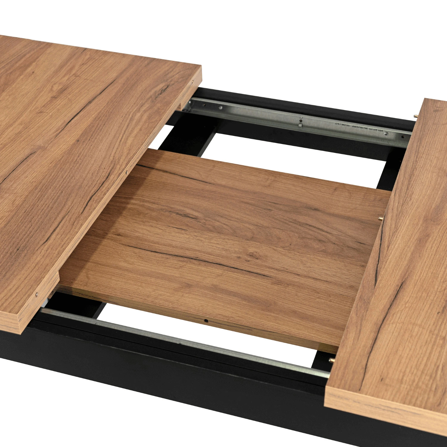 Rozkladací stôl SKUBI 120-160 cm, dub craft/čierny