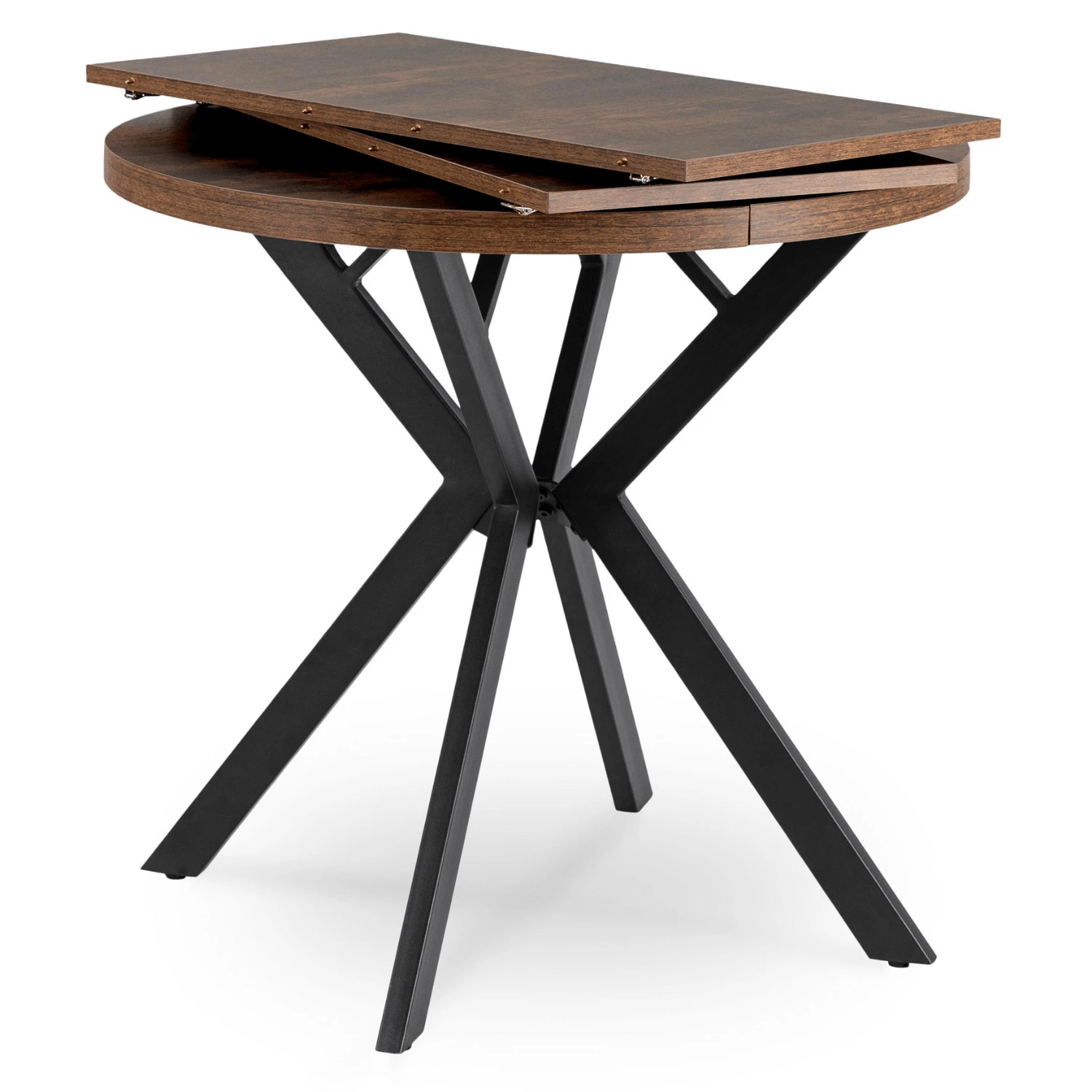 Rozkladací stôl DORIAN 80-160 cm, rustikálny dub/čierny