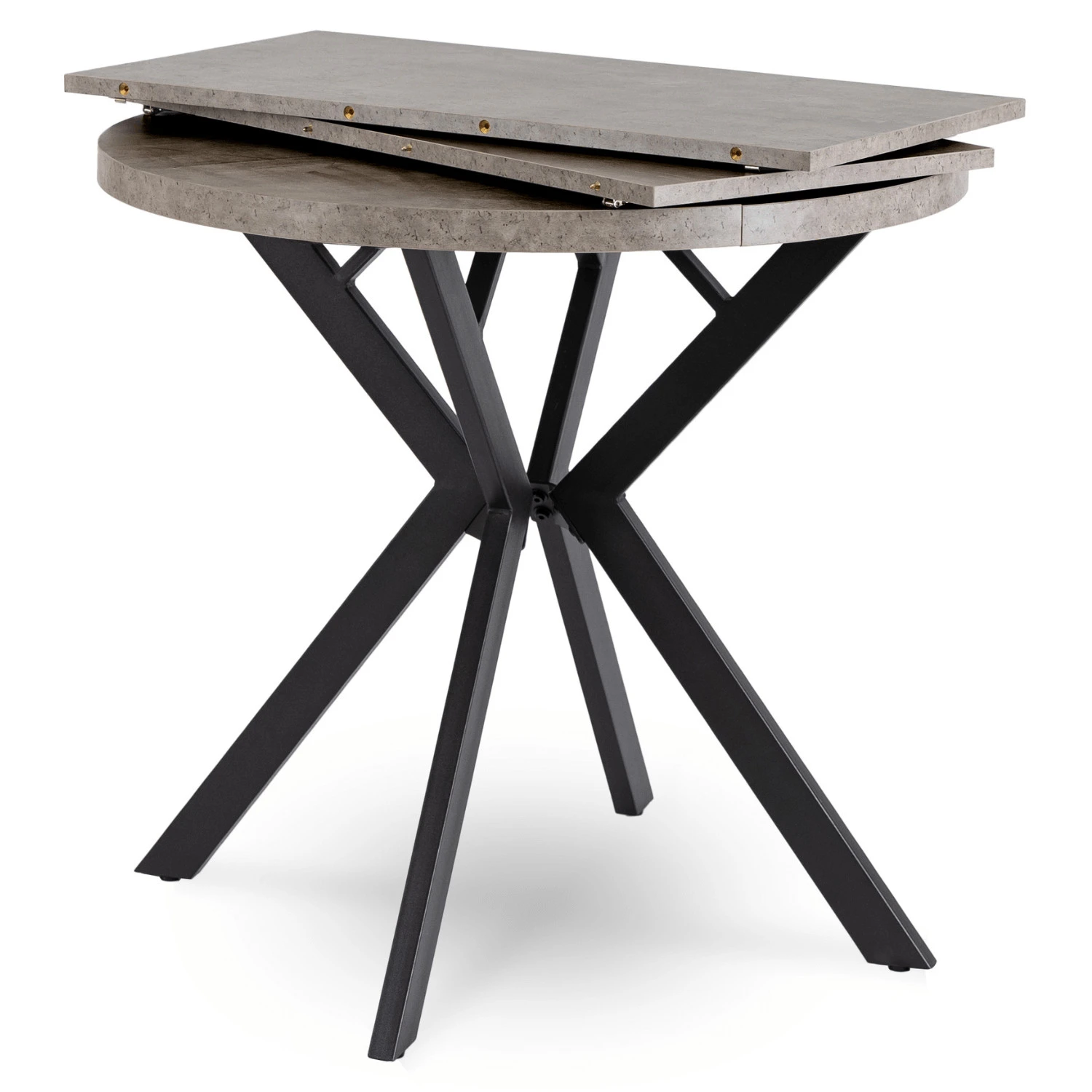 Rozkladací stôl DORIAN 80-160 cm, betón/čierny