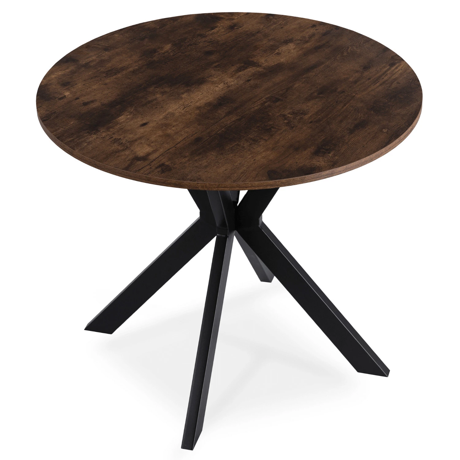 Stôl LAUREN 80 cm, rustikálny dub/čierny