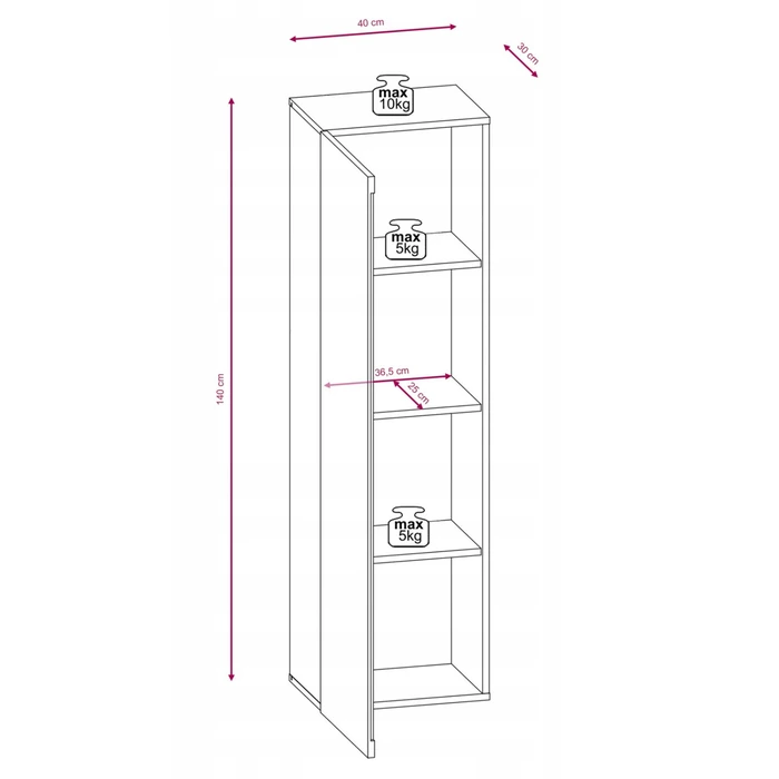 Szafka Wisząca VIVO 40 cm Dąb Wotan Nowoczesna Loft