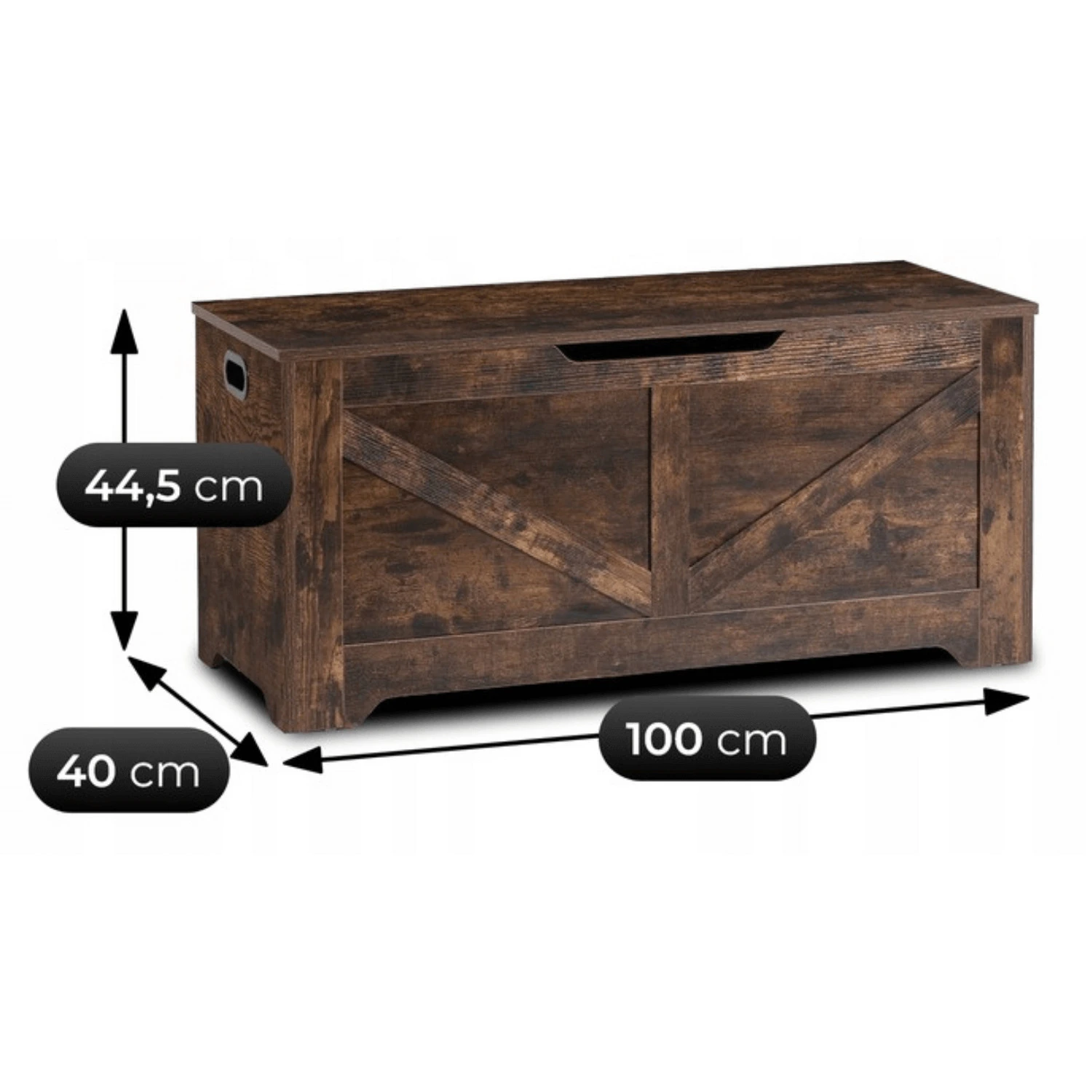 Kufor s funkciou sedenia / botník MARGOT 100 cm, rustikálny dub