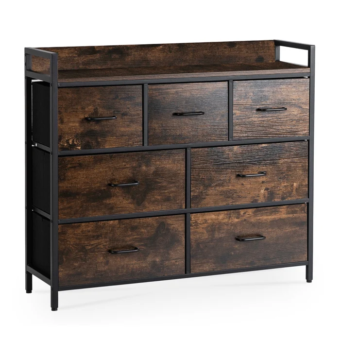 Komoda z Szufladami HUDSON 98 cm Dąb Rustykalny/Czarny Loft