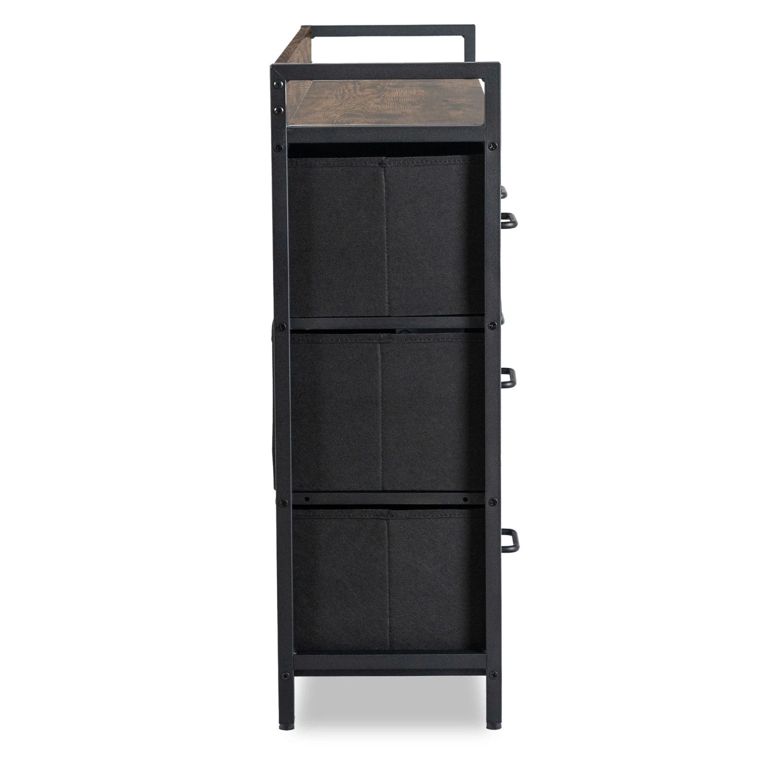 Komoda so zásuvkami HUDSON 98 cm, rustikálny dub/čierna