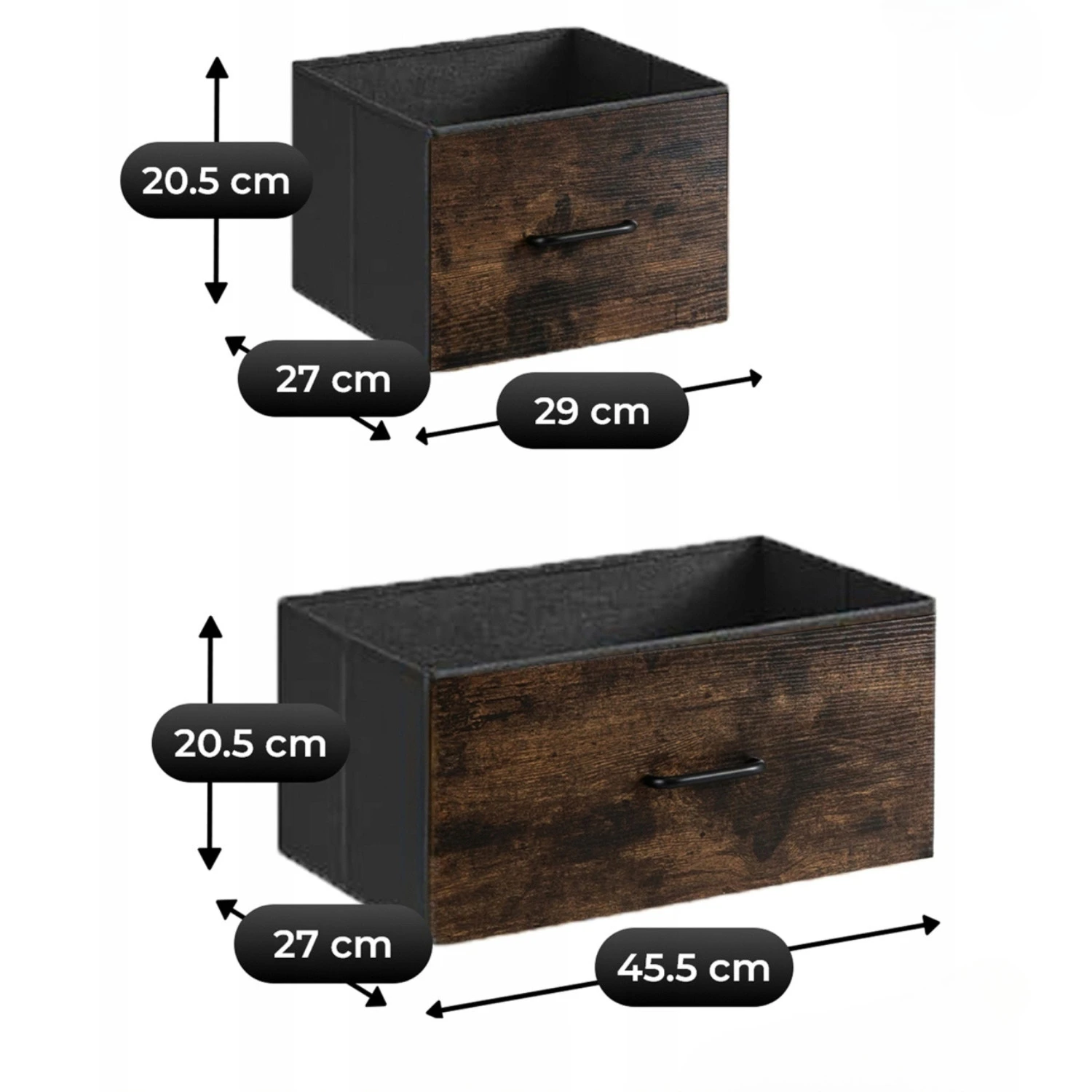 Komoda so zásuvkami HUDSON 98 cm, rustikálny dub/čierna