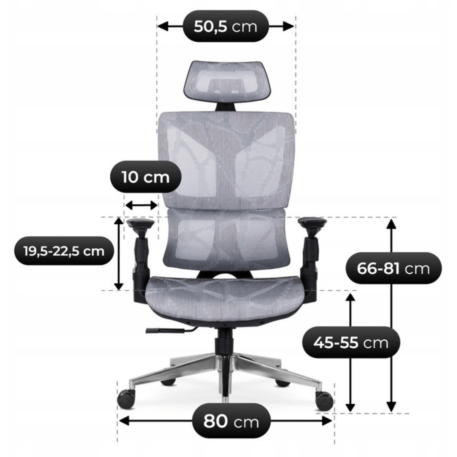 Ergonomické otočné kreslo MARTIN, sivé