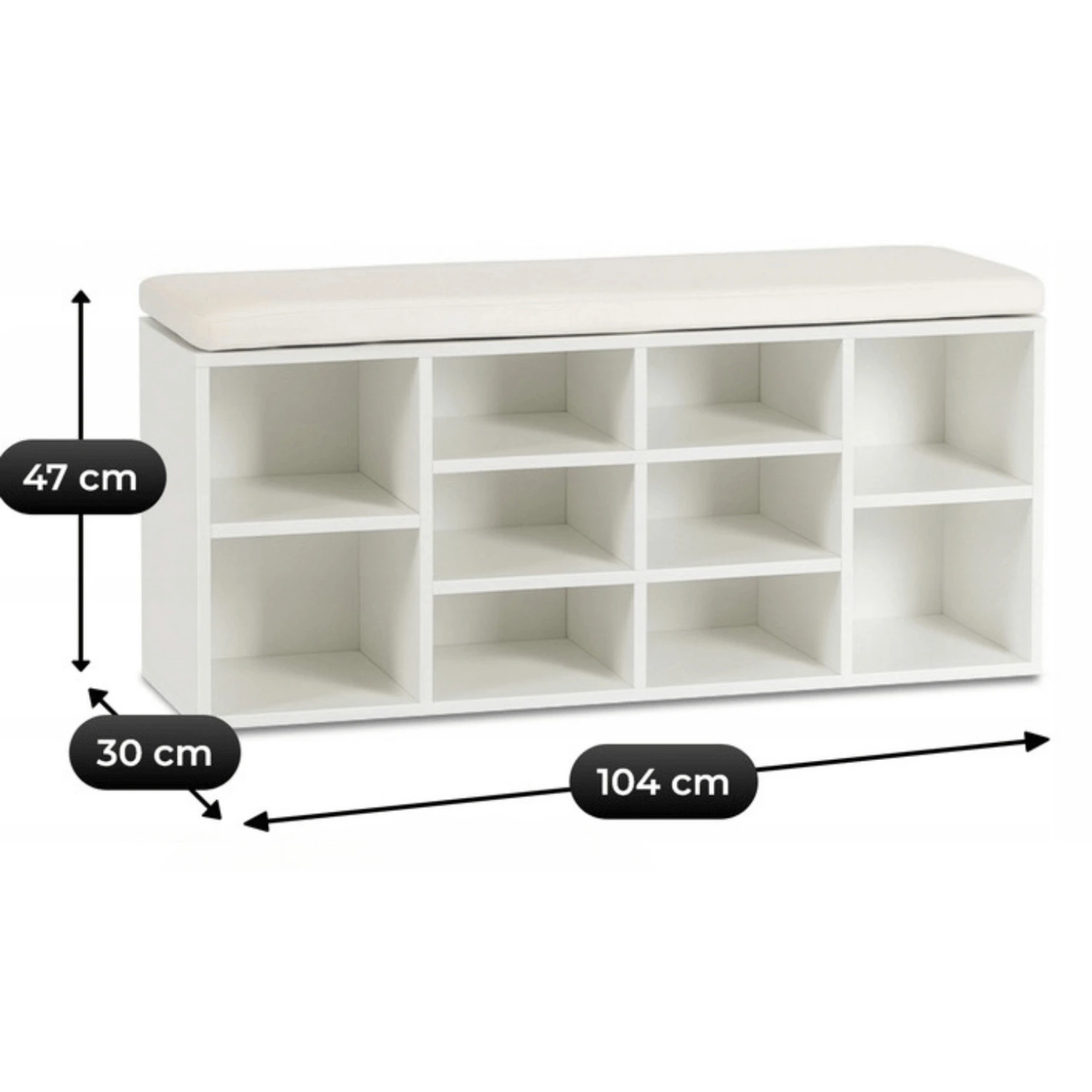 Botník AXEL104 cm, biely