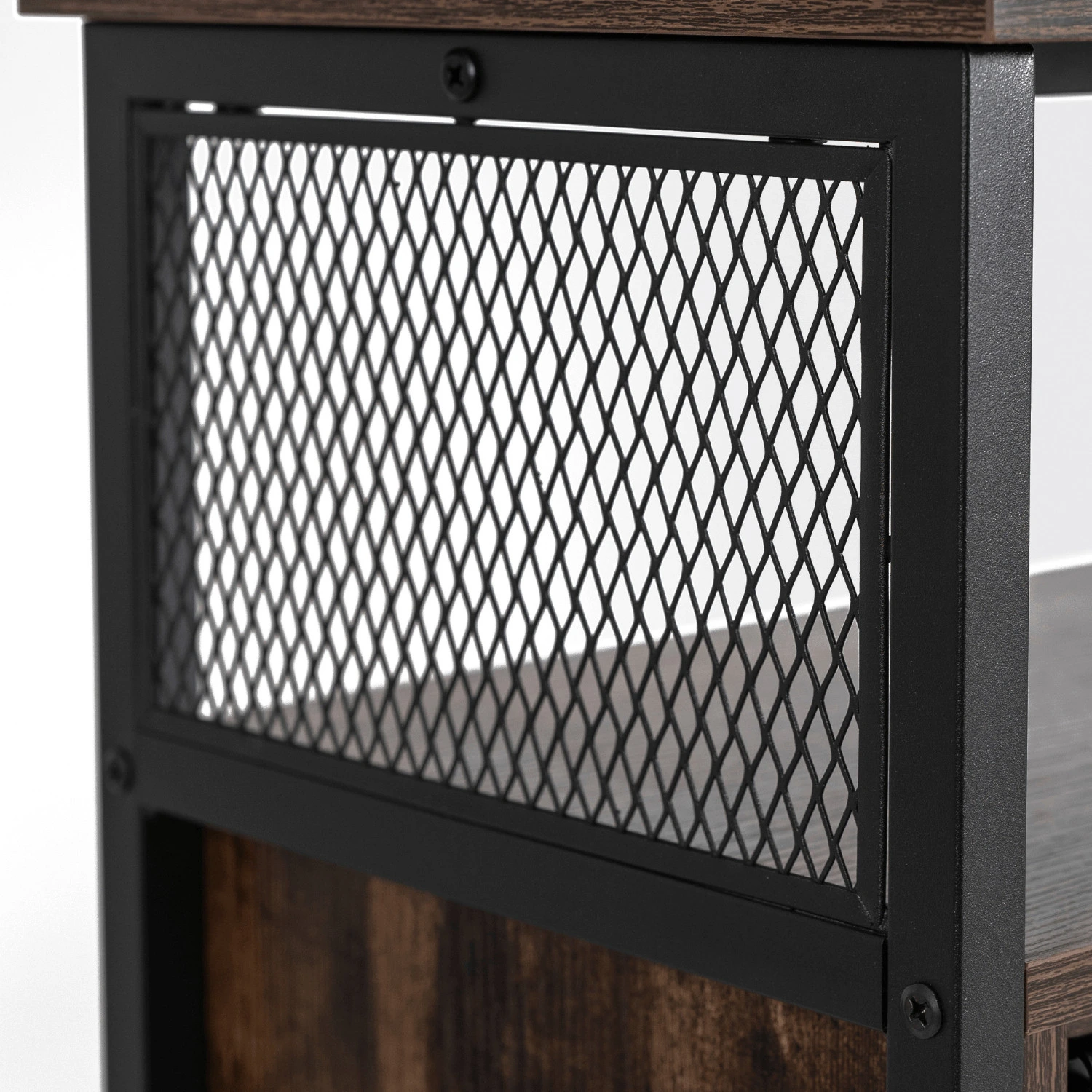 Komoda ARLO 100 cm s policami, rustikálny dub/čierna