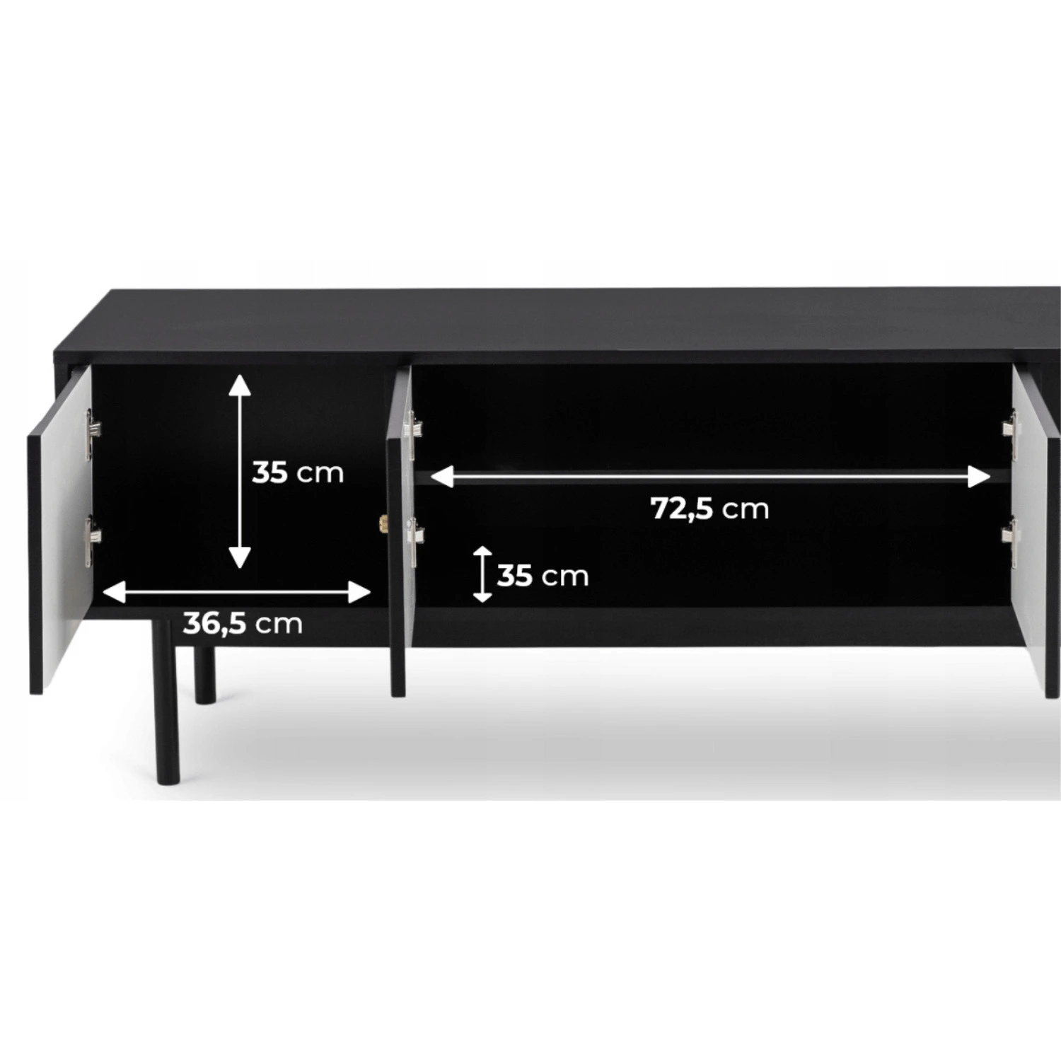 TV skrinka MARLEN 155 cm, čierna