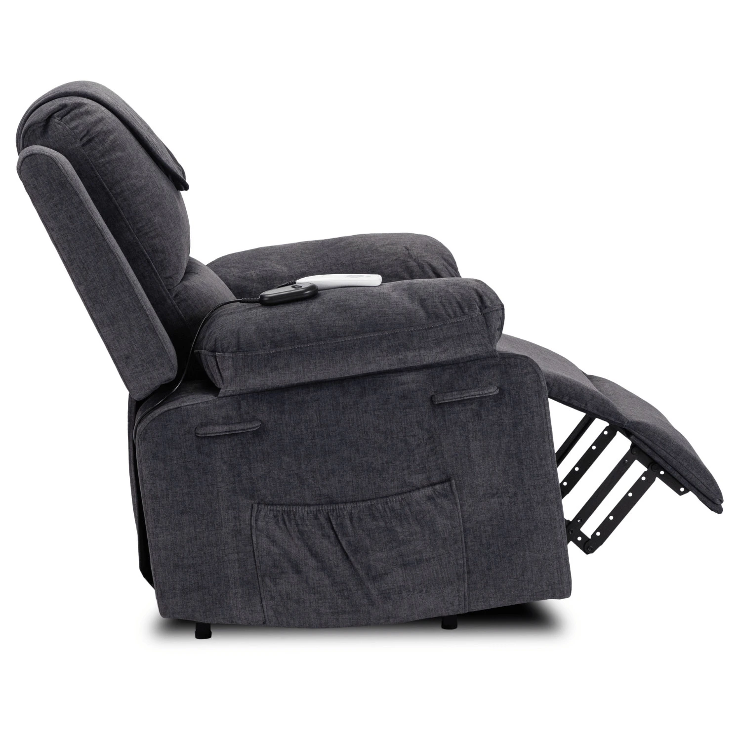 Masážne elektricky rozkladacie kreslo FENIX s funkciou vstávania, tmavý popolavé