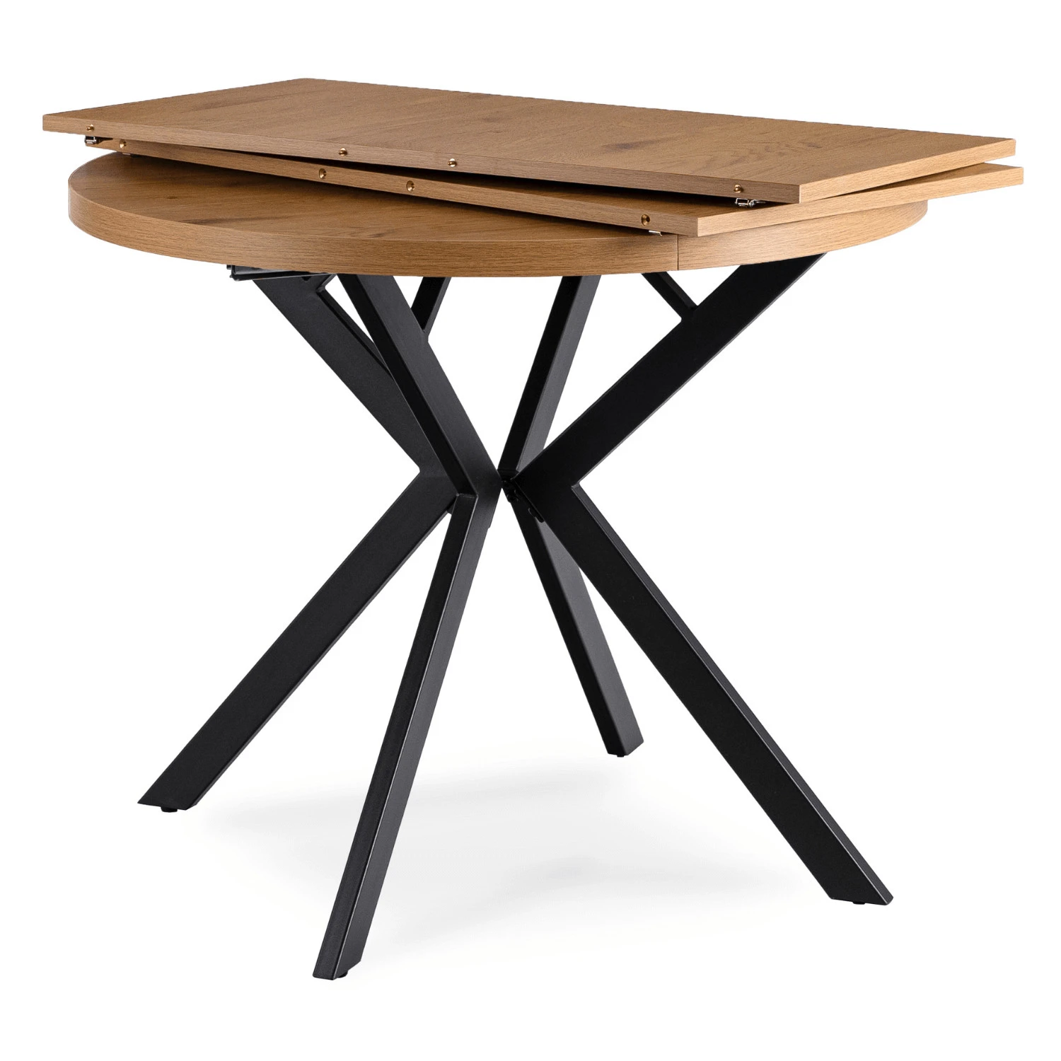 Rozkladací stôl DORIAN 80-160 cm, zlatý dub/čierny
