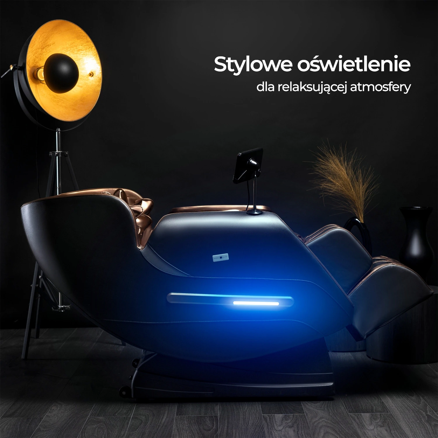 Masážne anglické kreslo VX MAX menu, hnedé, ekokoža