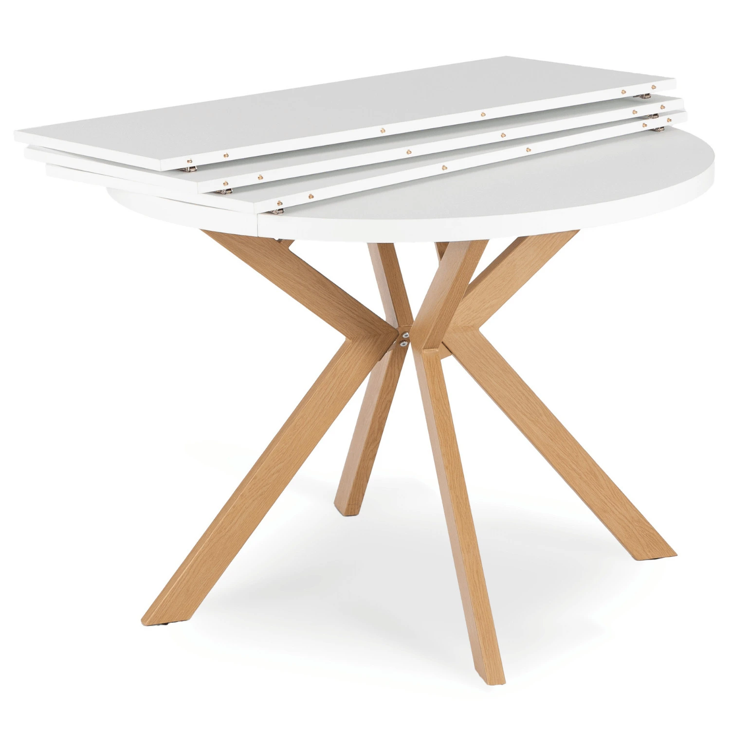 Rozkladací stôl LUKAS 100-250 cm, biely/drevený