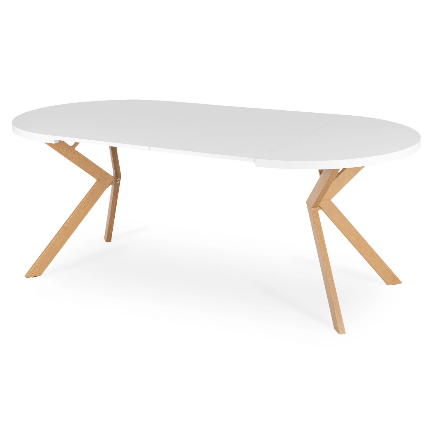 Rozkladací stôl LUKAS 100-250 cm, biely/drevený