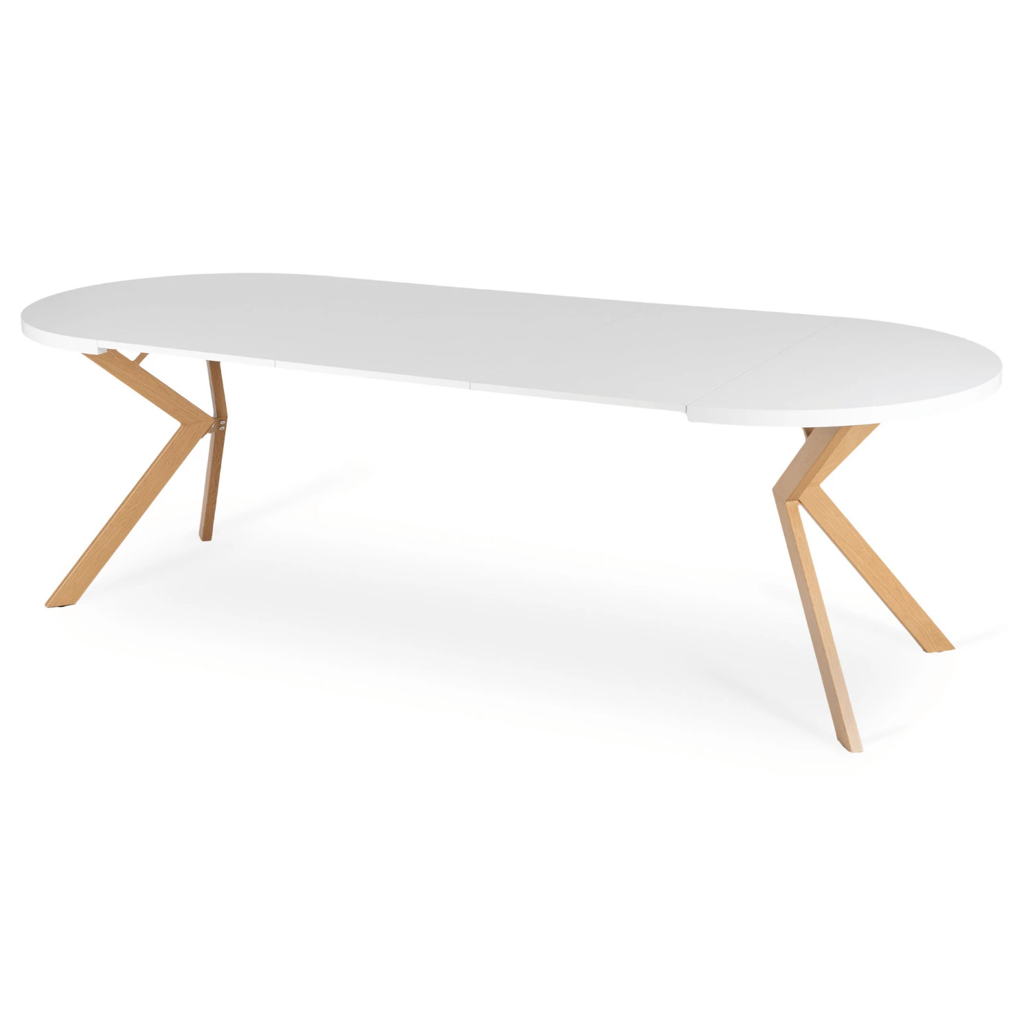 Rozkladací stôl LUKAS 100-250 cm, biely/drevený