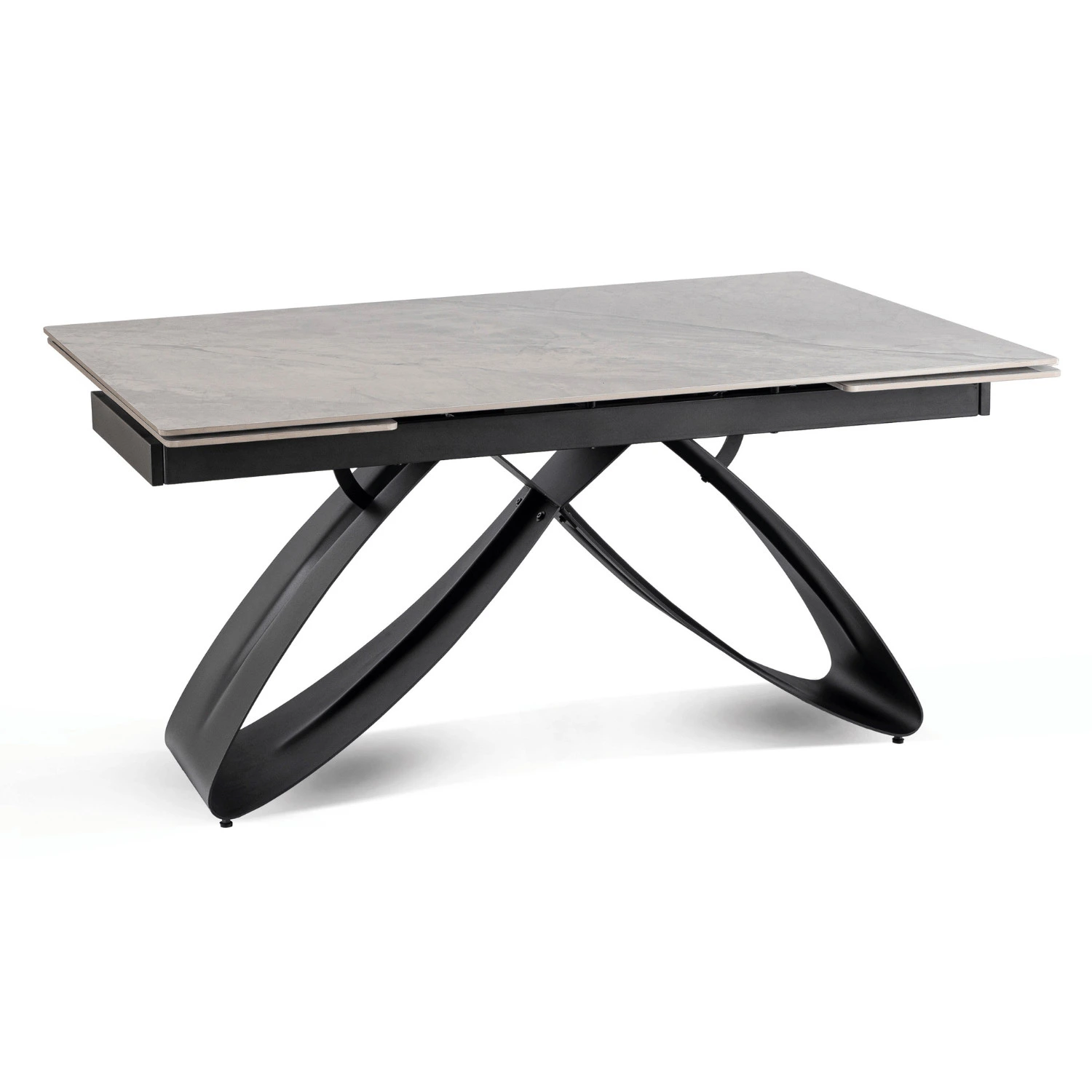 Keramický rozkladací stôl LUIGI 160-240 cm, sivý mramor/čierny