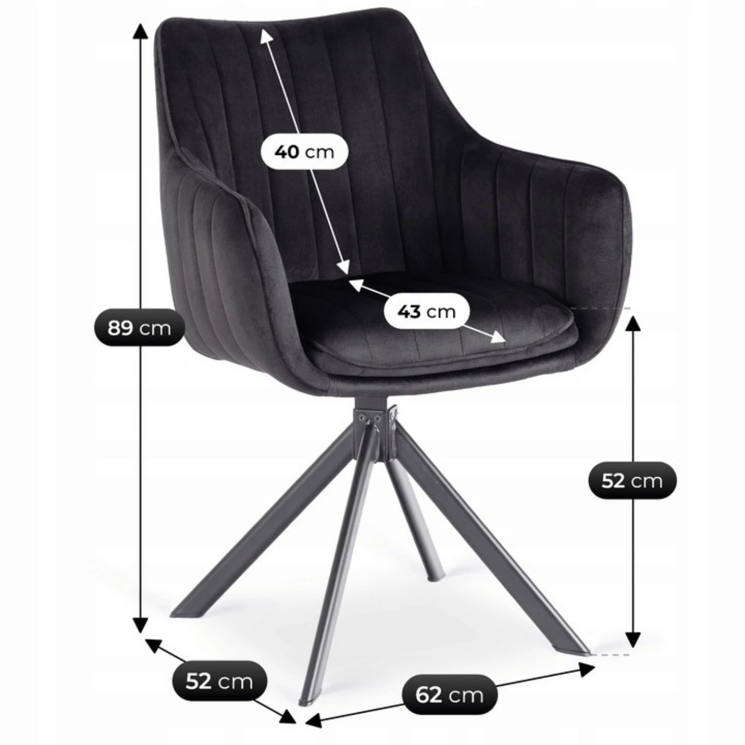 Sada: stôl LUKAS 100-250 cm (čierny) a 4 stoličky MUMBAI 2 (čierne)