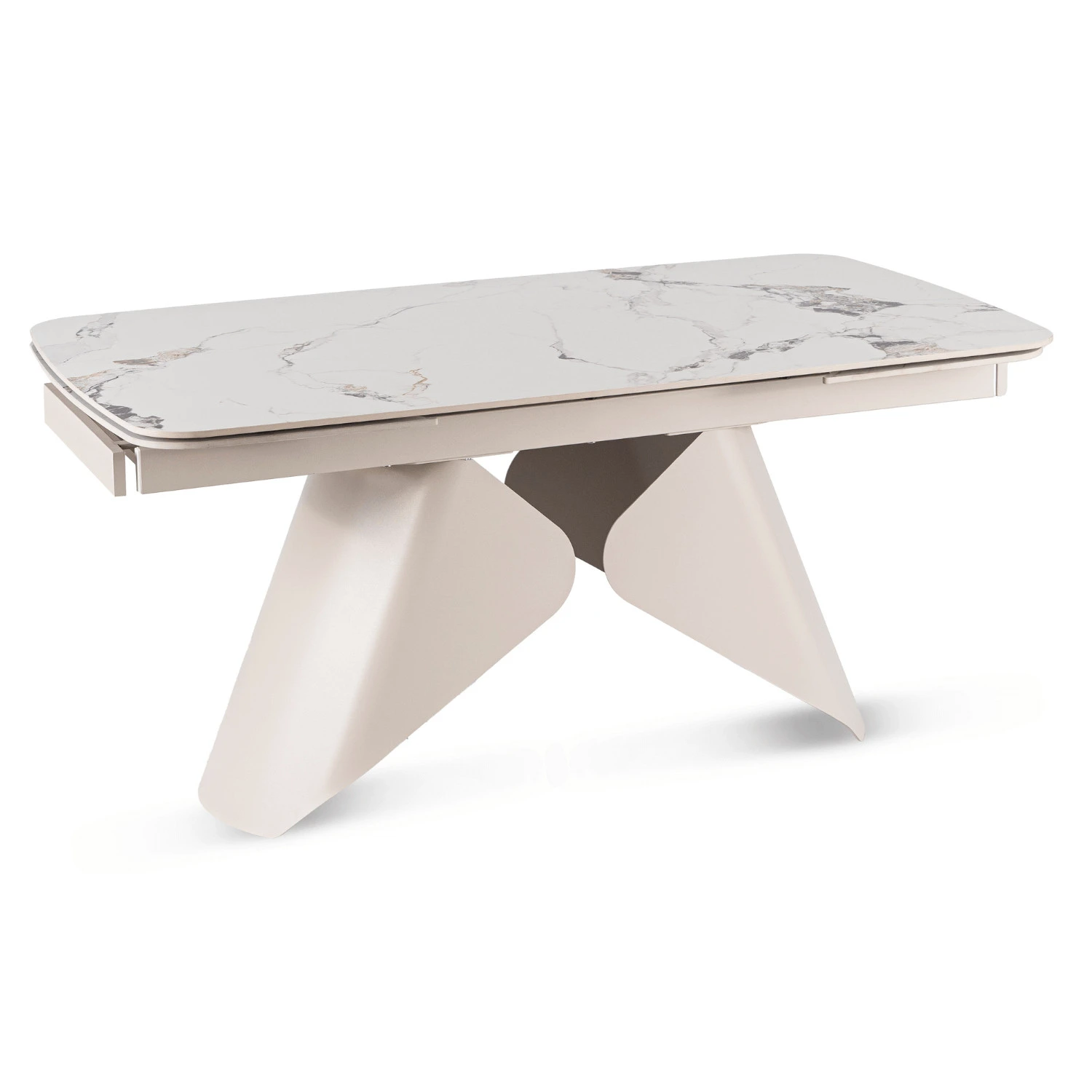 Keramický rozkladací stôl VERONA 160-240 cm, biely mramor/kašmír