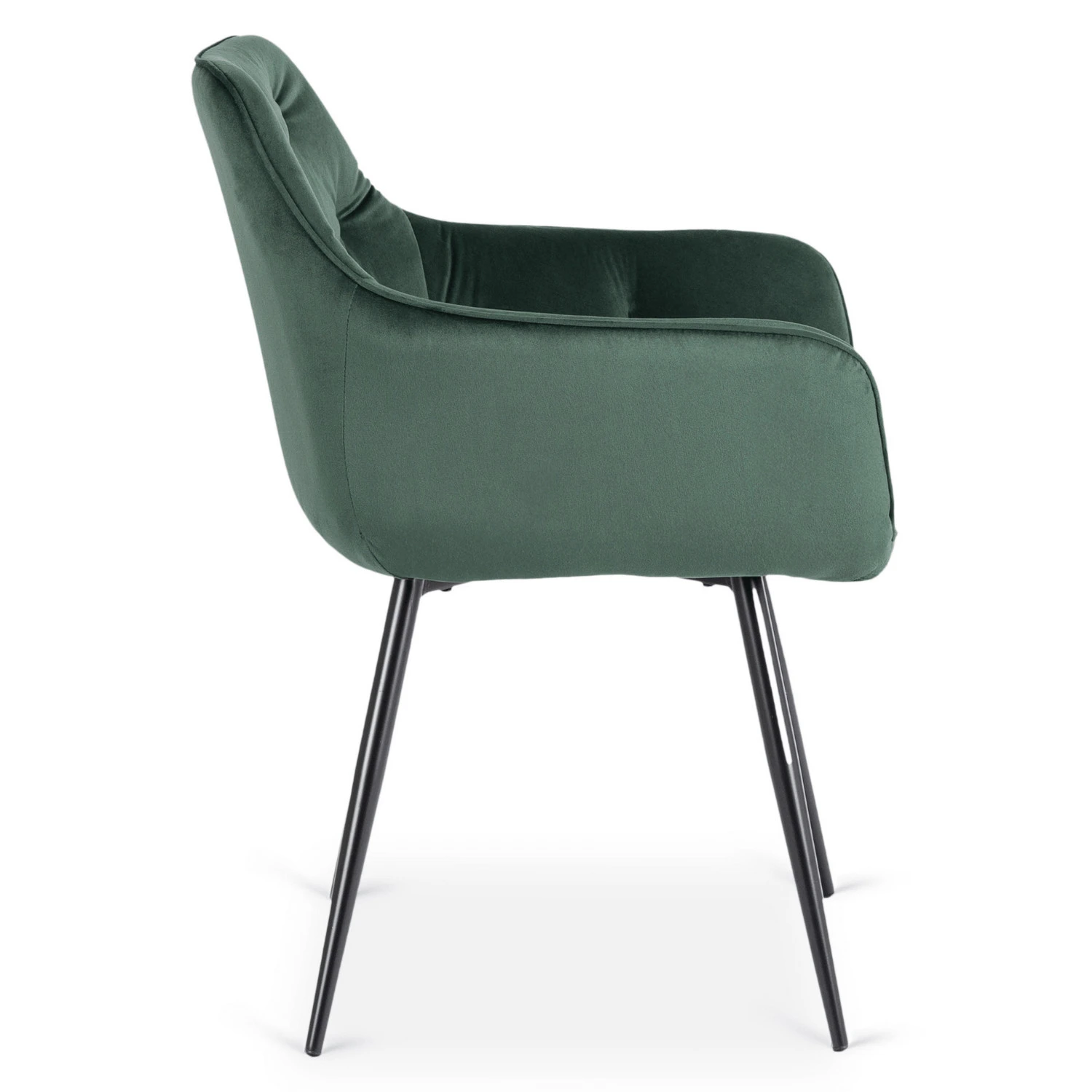 Sada: stôl LUKAS 100-250 cm (čierny) a 4 stoličky MODESTO (zelené)