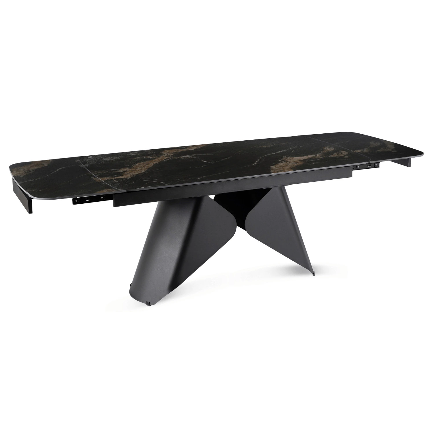 Keramický rozkladací stôl VERONA 160-240 cm, čierny mramor/čierny