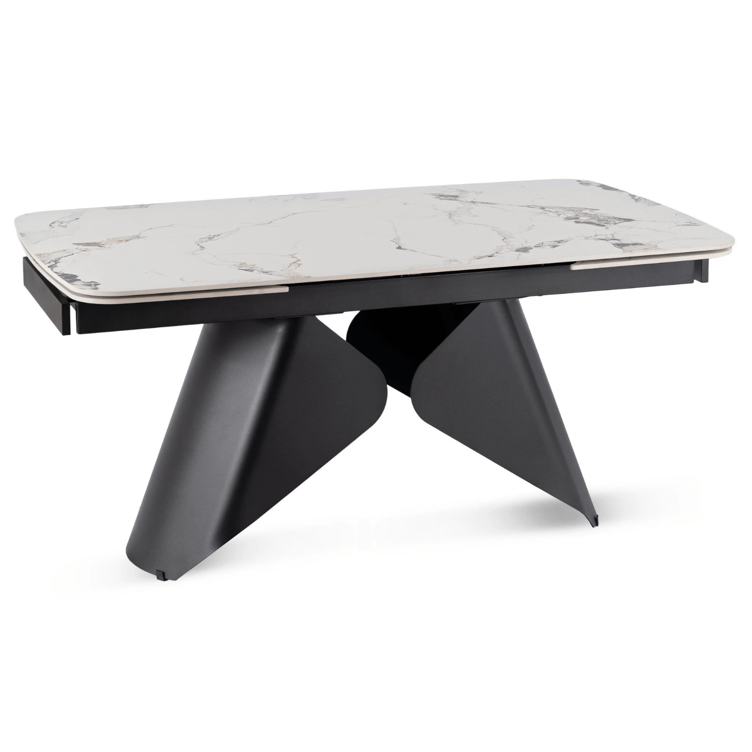 Keramický rozkladací stôl VERONA 160-240 cm, biely mramor/čierny