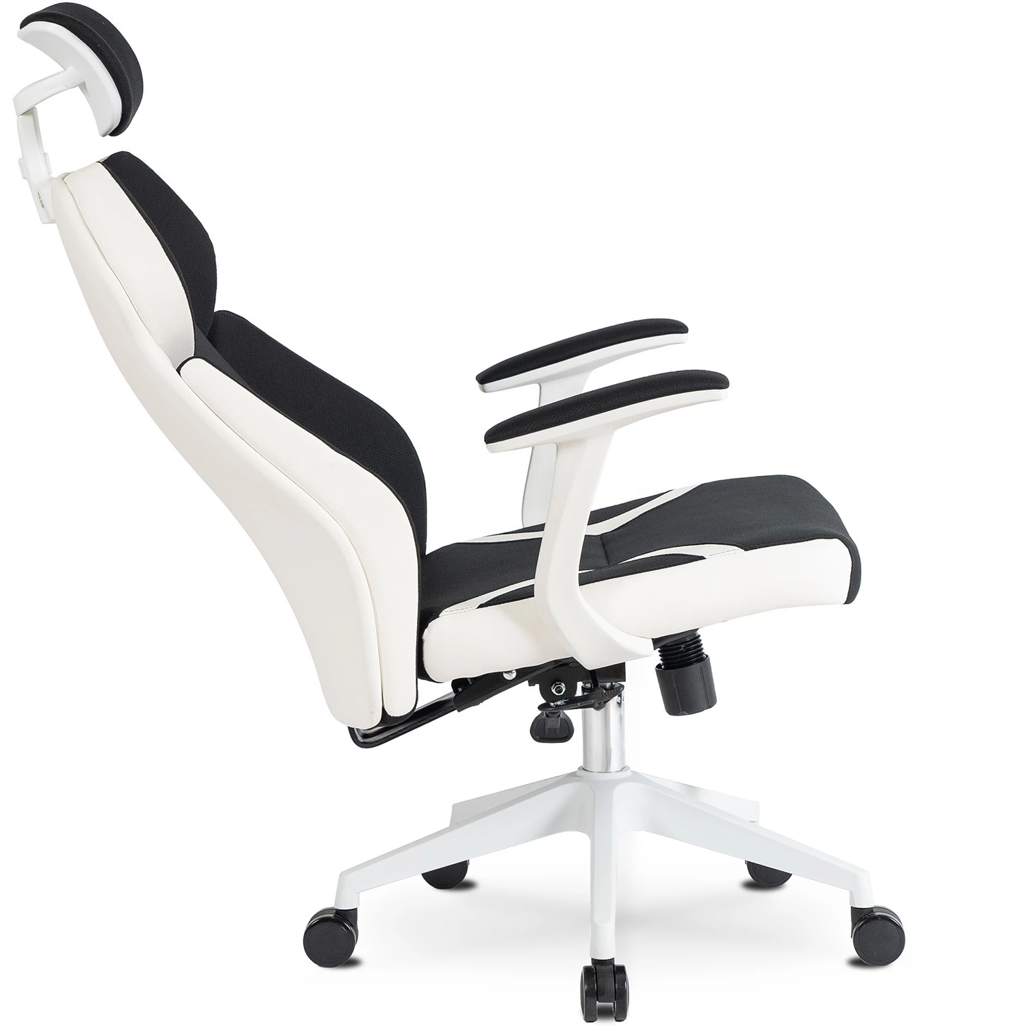 Ergonomické otočné kancelárske kreslo DUNCAN, čierne/biele