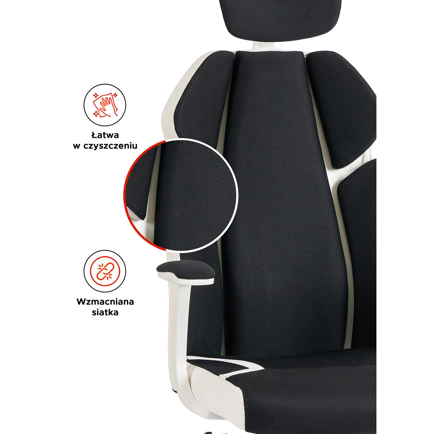 Ergonomické otočné kancelárske kreslo DUNCAN, čierne/biele