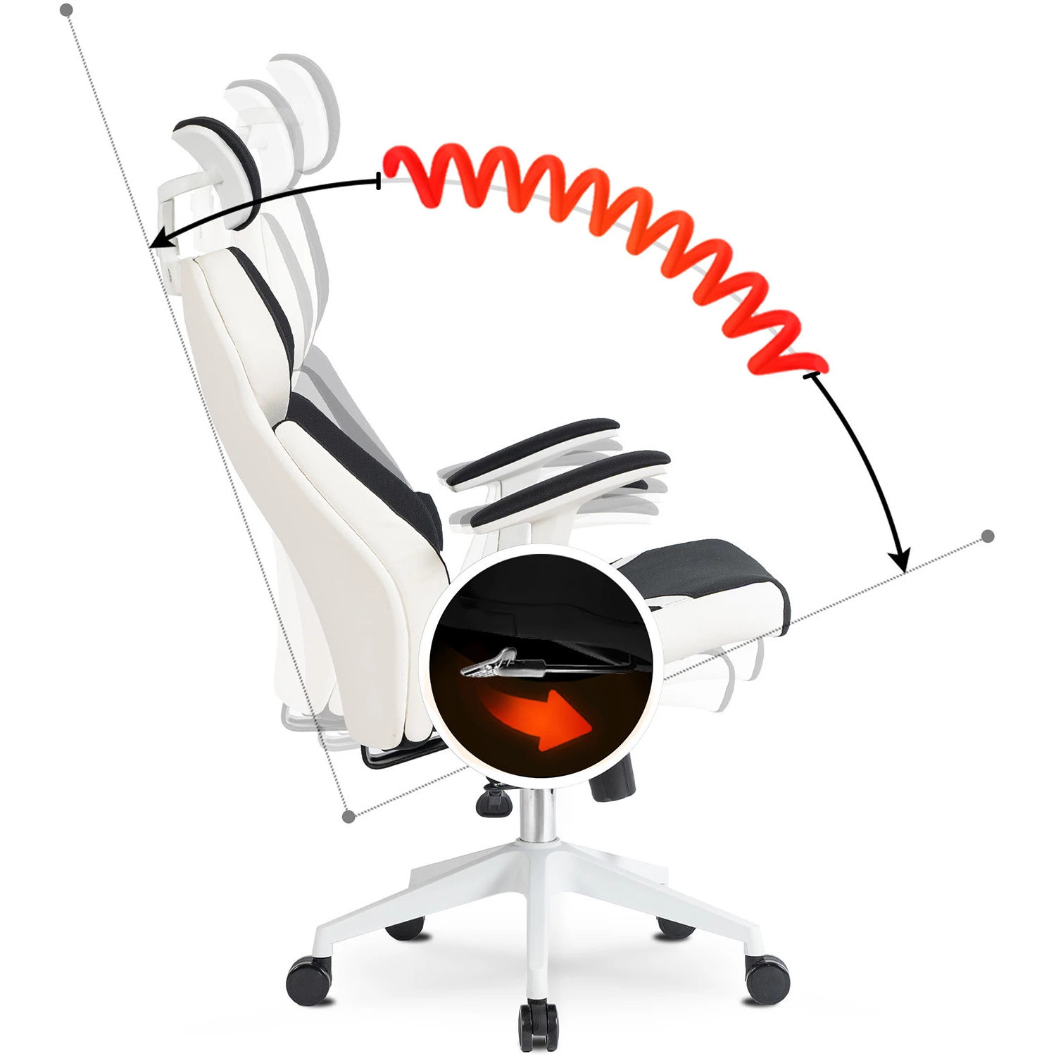 Ergonomické otočné kancelárske kreslo DUNCAN, čierne/biele