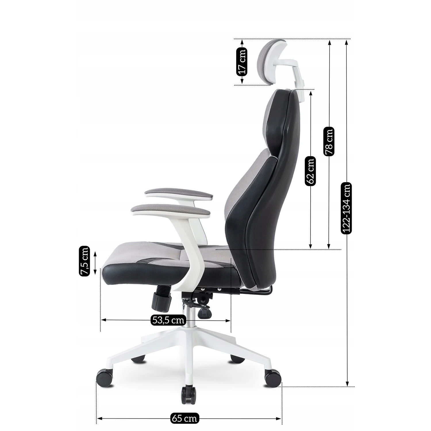 Ergonomické otočné kancelárske kreslo DUNCAN, sivé/čierne