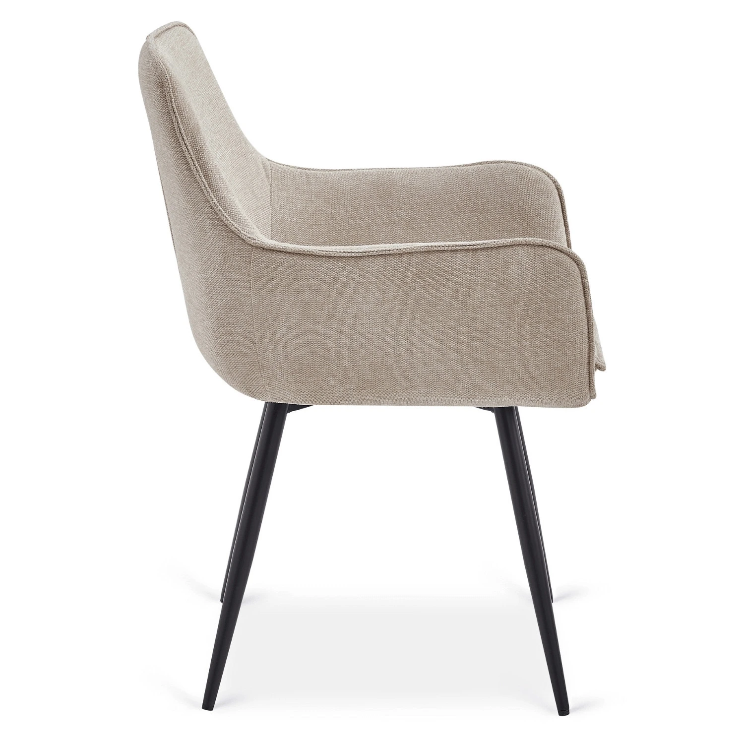 Sada: stôl LUKAS 100-250 cm (čierny) a 4 stoličky EDRICK (krémové)